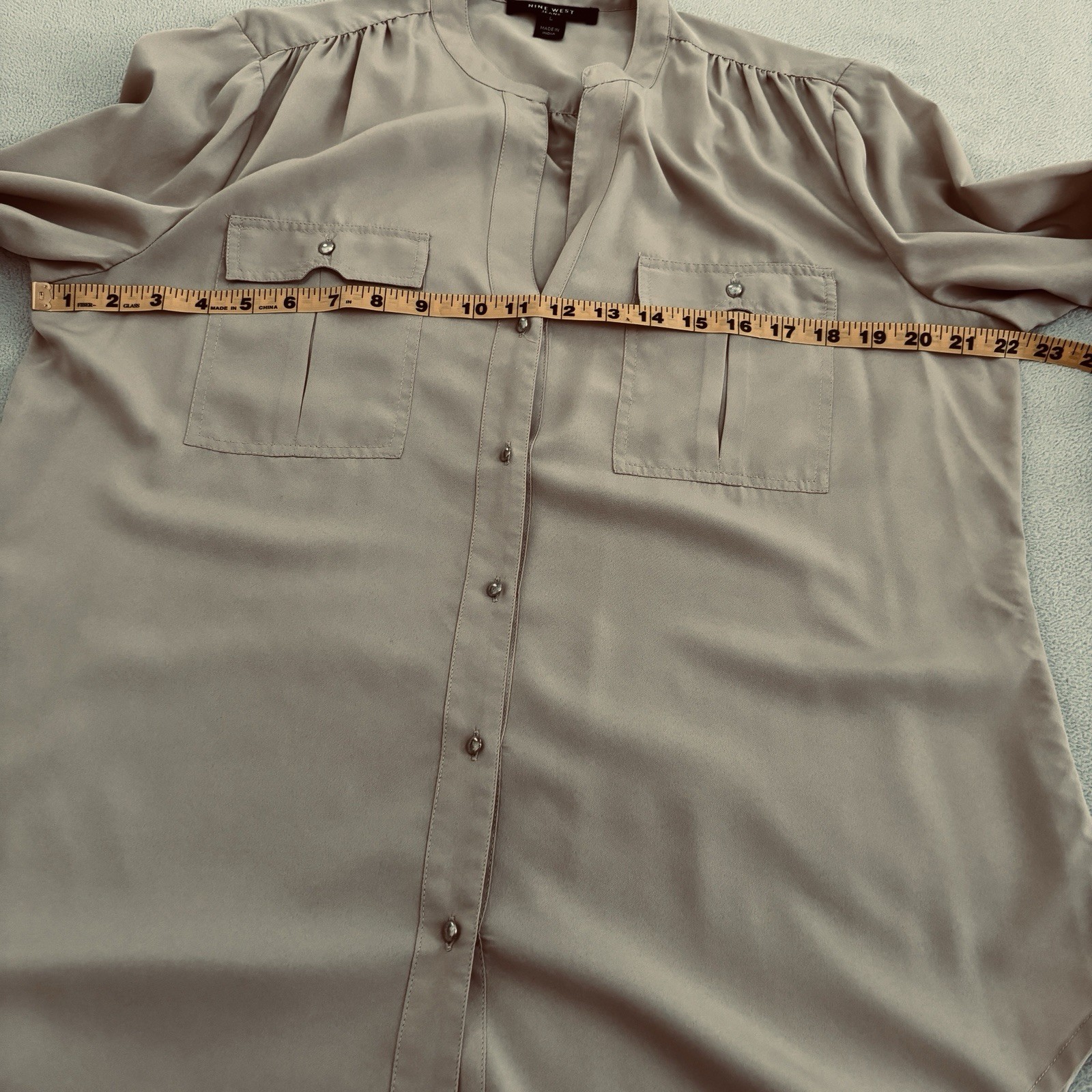 VTG Nine West Women Button Front Long Sleeve Sz L Work Wear Career Professional