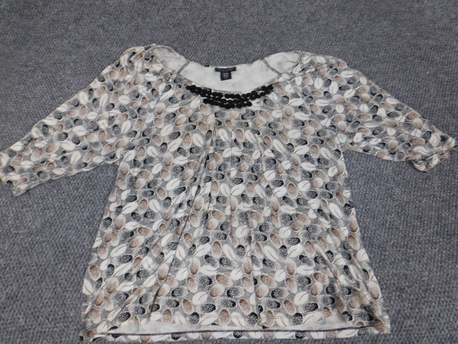 Apostrophe Womens blouse Large Beige pullover stretch