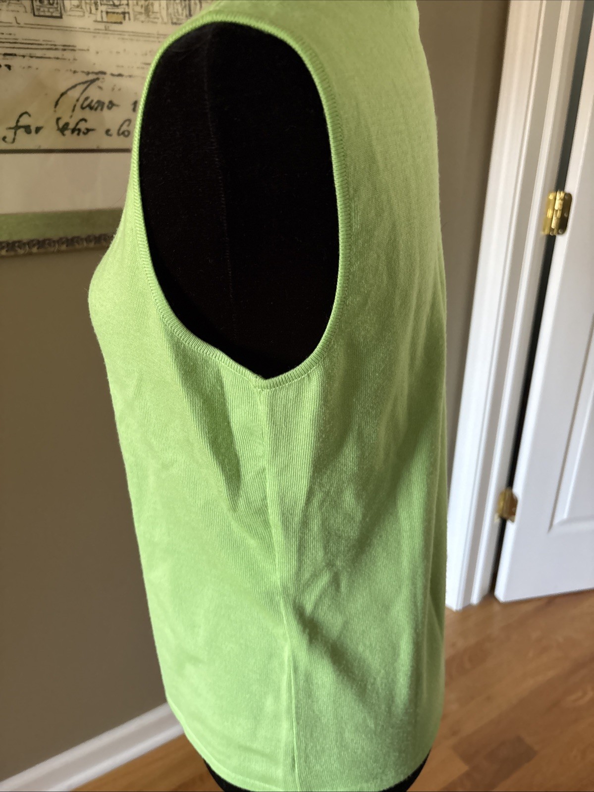Escada Womens Old Money Wool Minimalist Top Sleeveless Italy 40/M Summer green