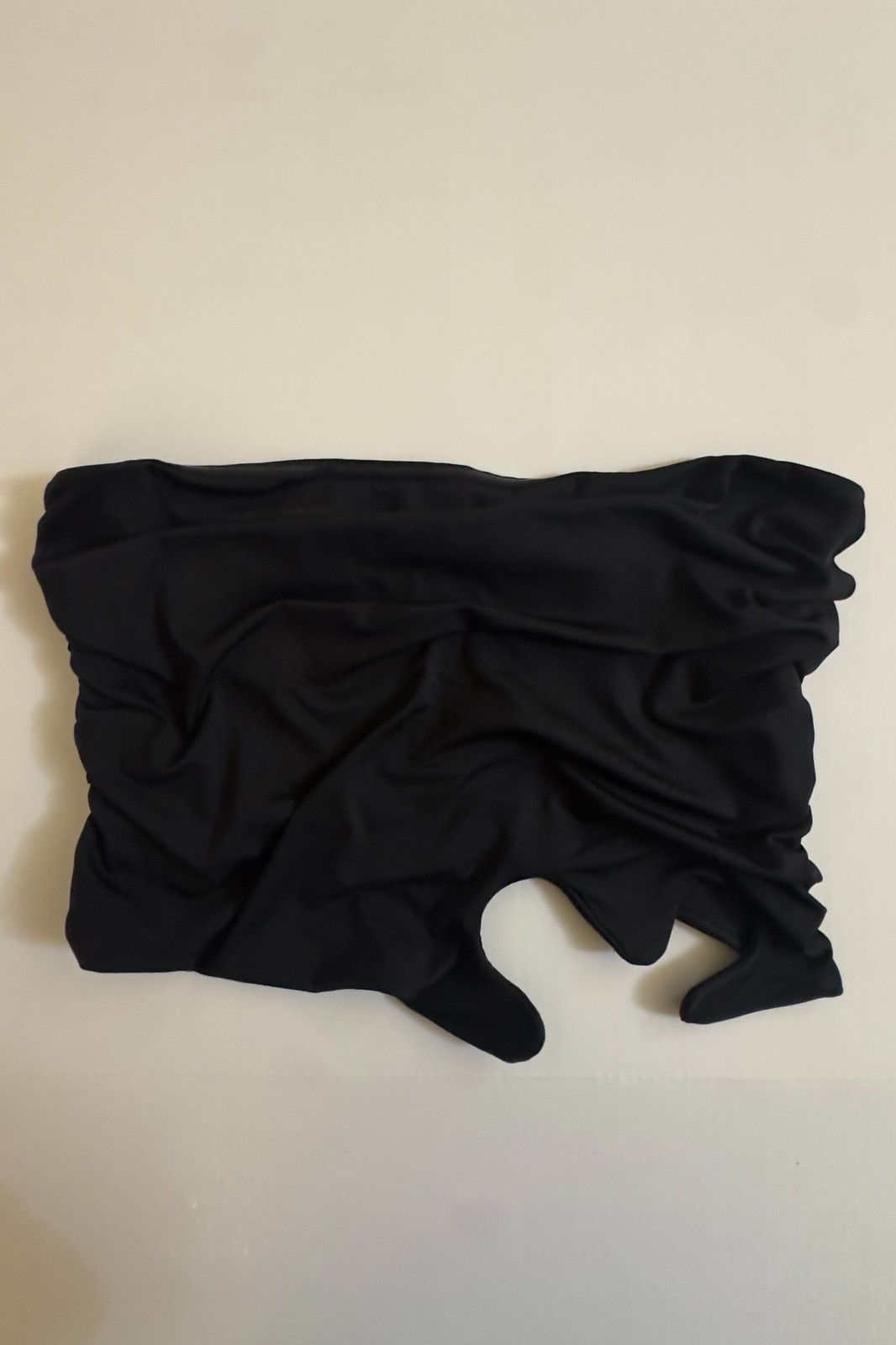 H&M x Wicked Black Ruched Bandeau Tube Top Cut Out Back Zip Women’s XL