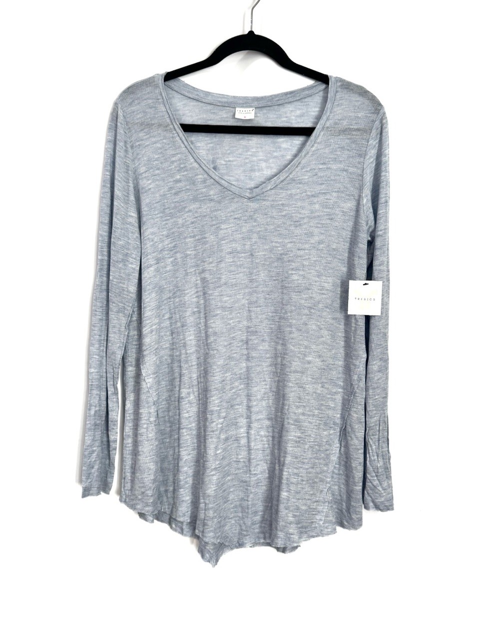 Tresics Long Sleeve TShirt Top Womens Large Blue Gray Casual Tunic Shirt NWT