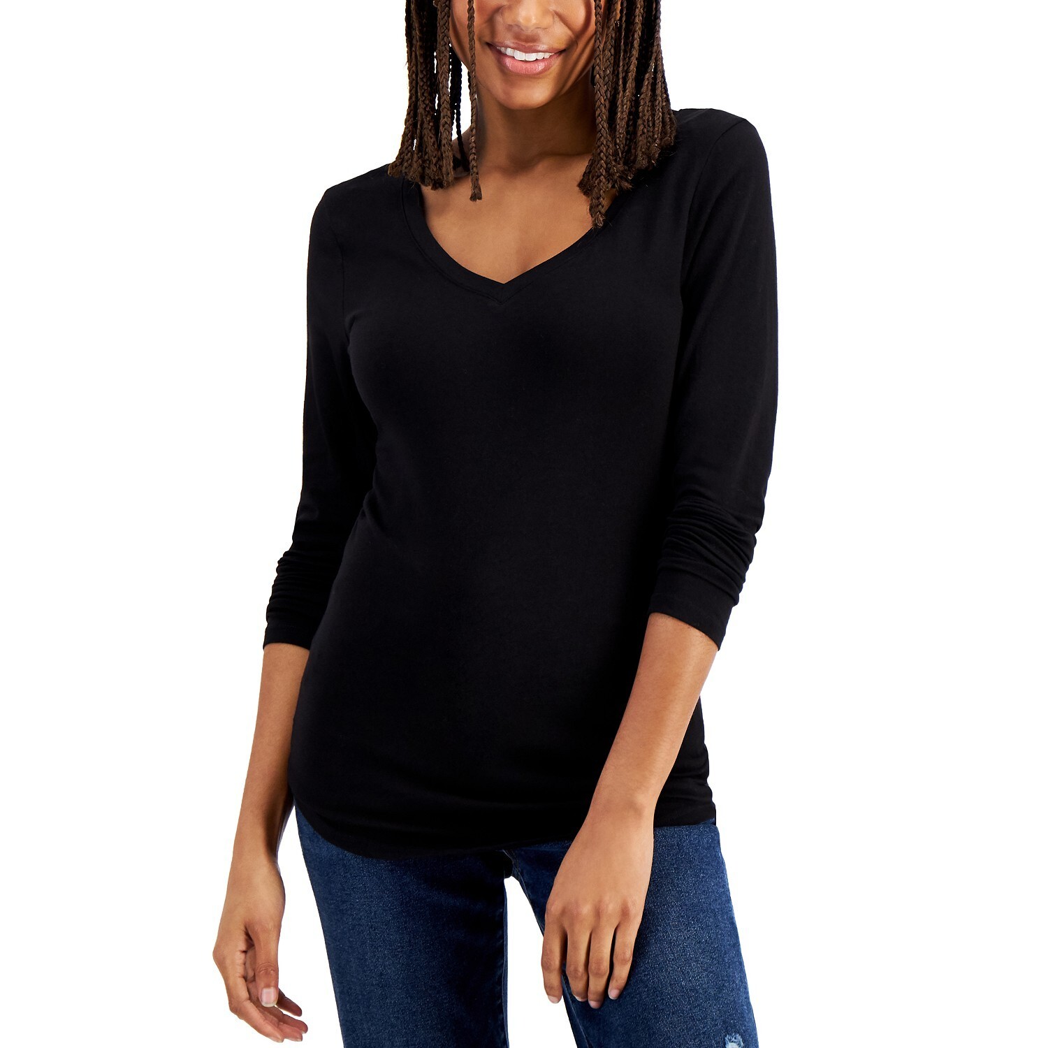 Aveto Juniors’ V-Neck Long-Sleeved Top B4HP new