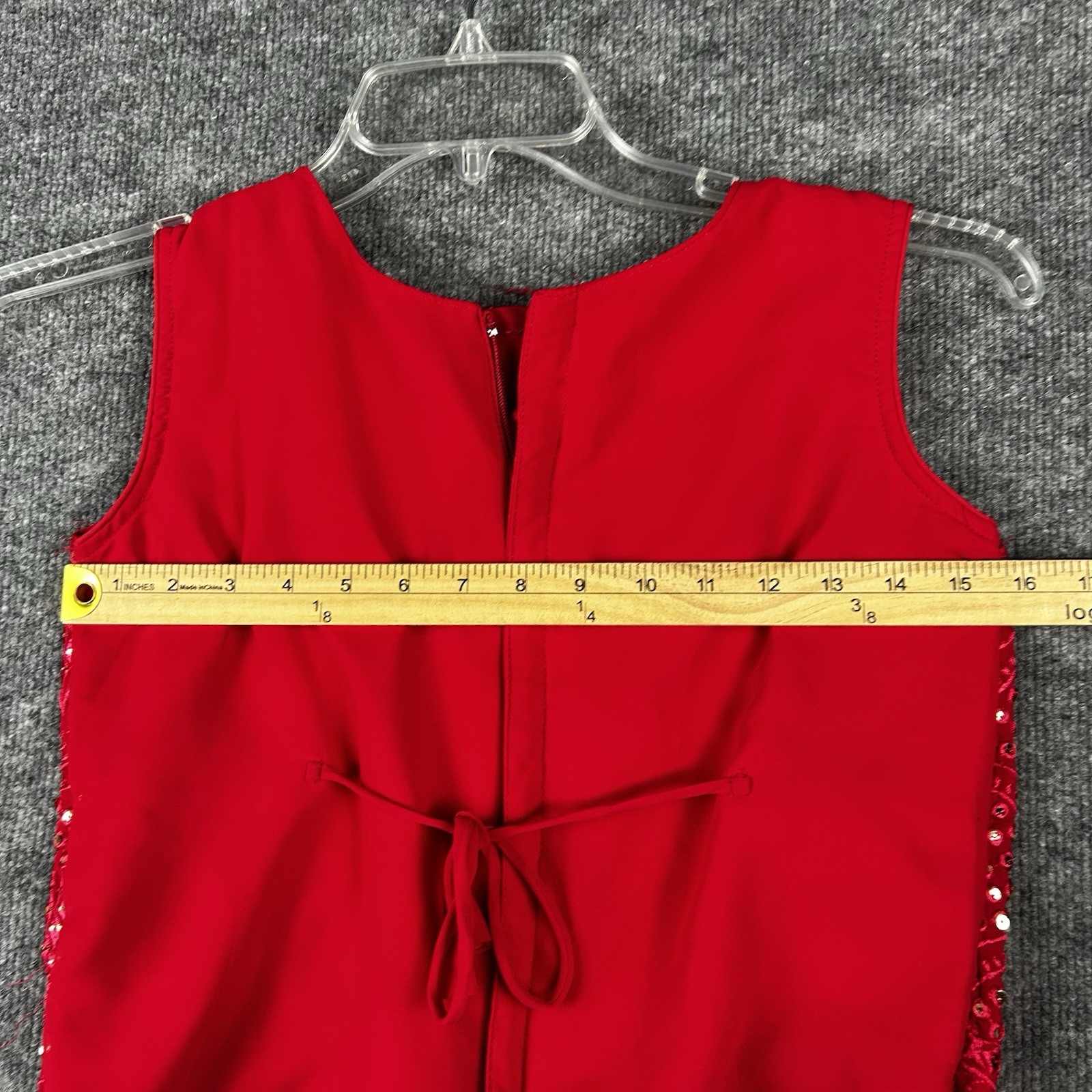 Roopam Designer Studio Red Sequin Embroidered Crop Top Saree Blouse Size 38 95cm