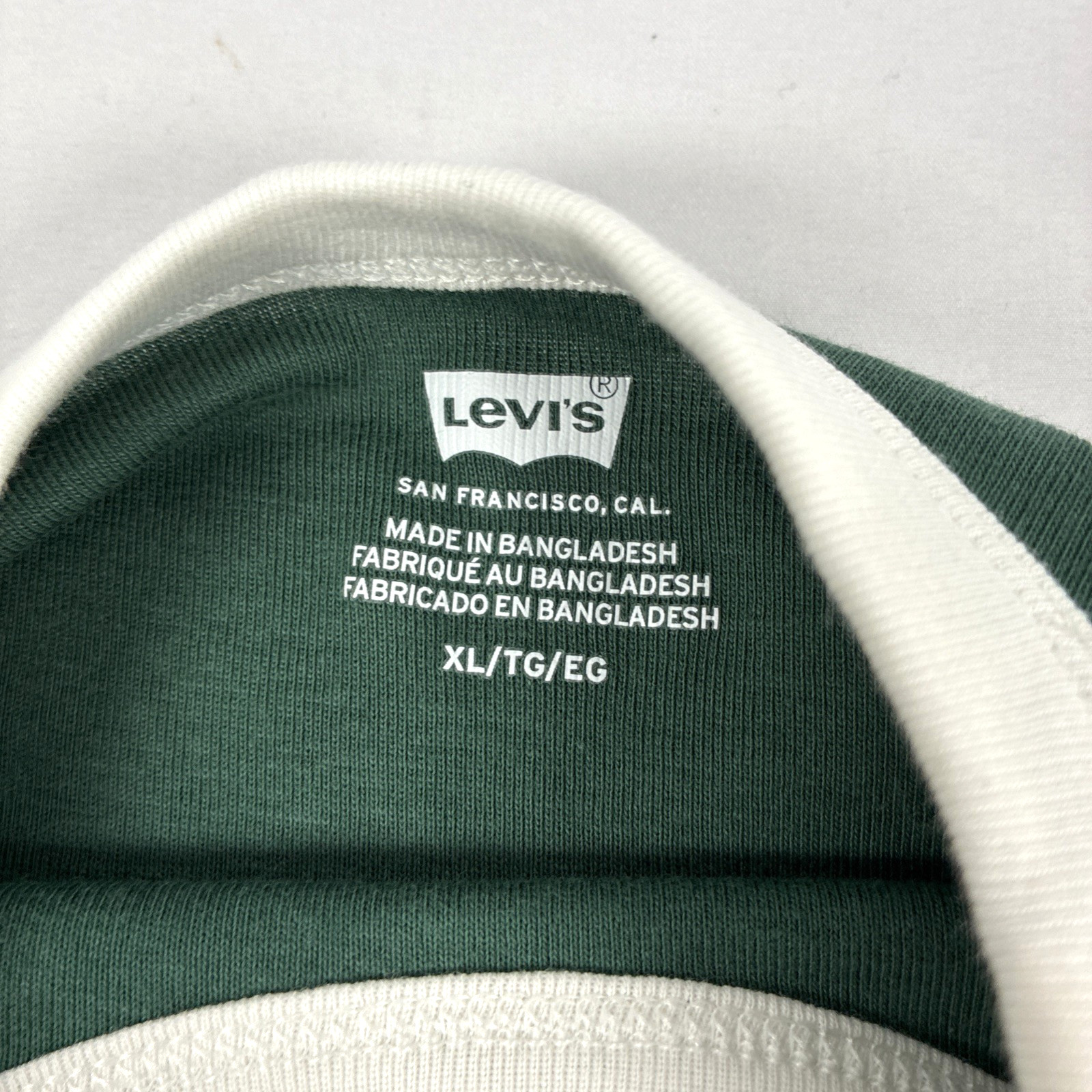 New Women’s Levi’s Slim Fit Sun Valley Ringer T-Shirt Size XL Green NWT