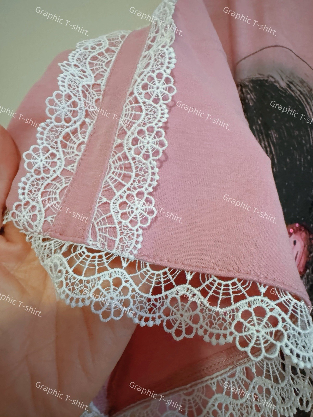 New arrive Summer Kawaii Y2k Japanese Sanrio Sequins Cotton with lace inserts