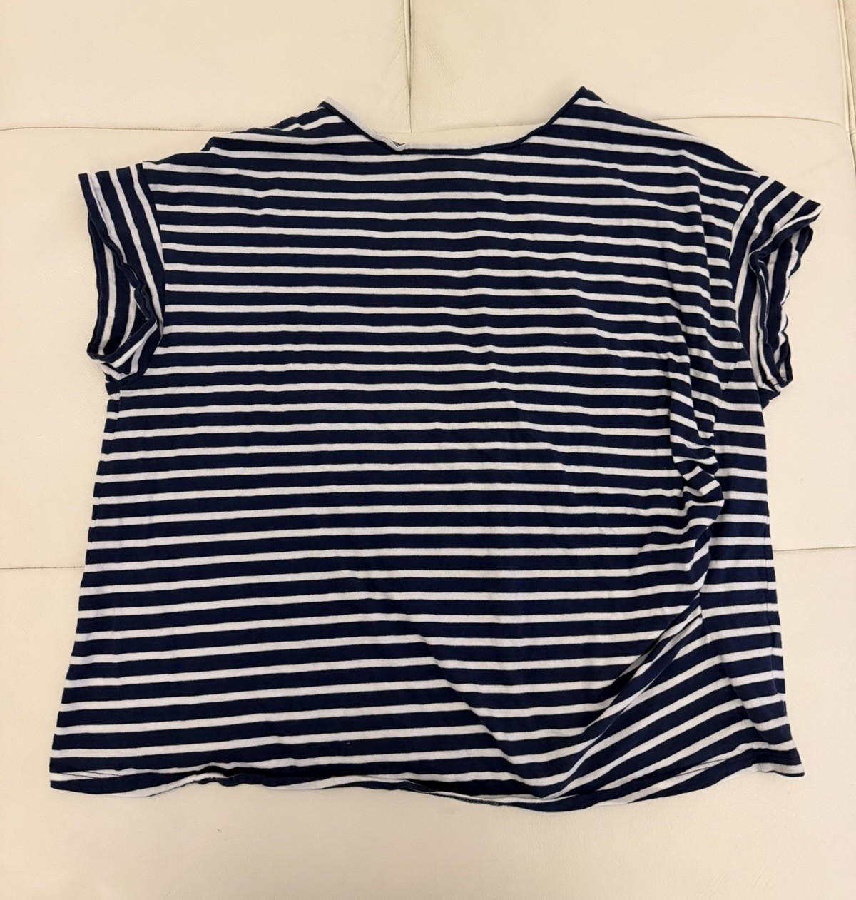Vineyard Vines Navy White Striped Round Neck Short Sleeve Women’s T-Shirt XL