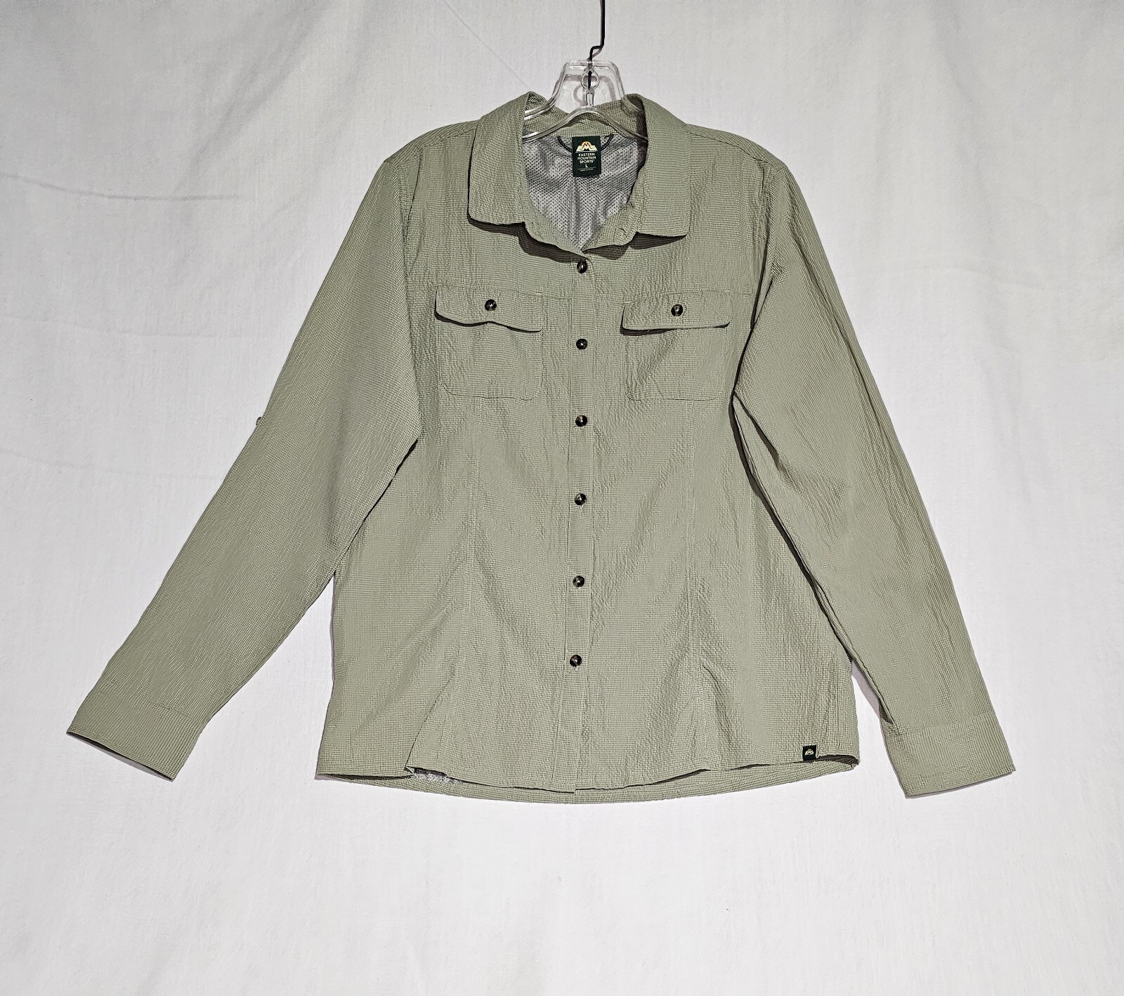 EMS Eastern Mountain Sports Shirt Women’s Large Green Vented Hiking Outdoors EUC