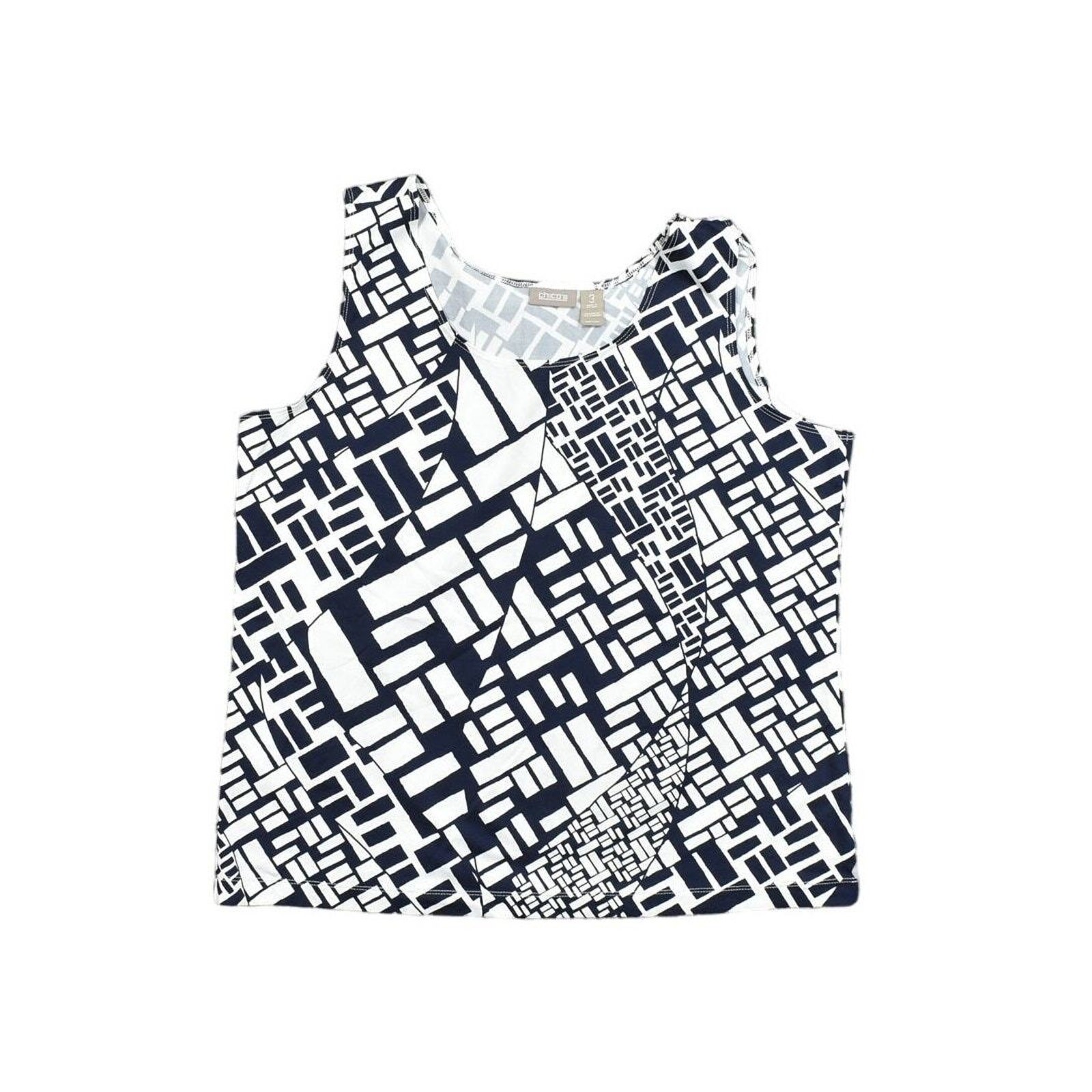 Chico’s Size 3 Multicolor Nylon Spandex Blend Tank Top – Stretch Modern Pattern