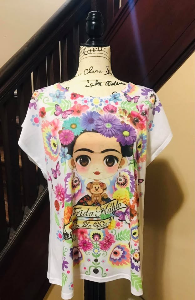 Multi-colors Graphic-Print Relax style Blouse Size M