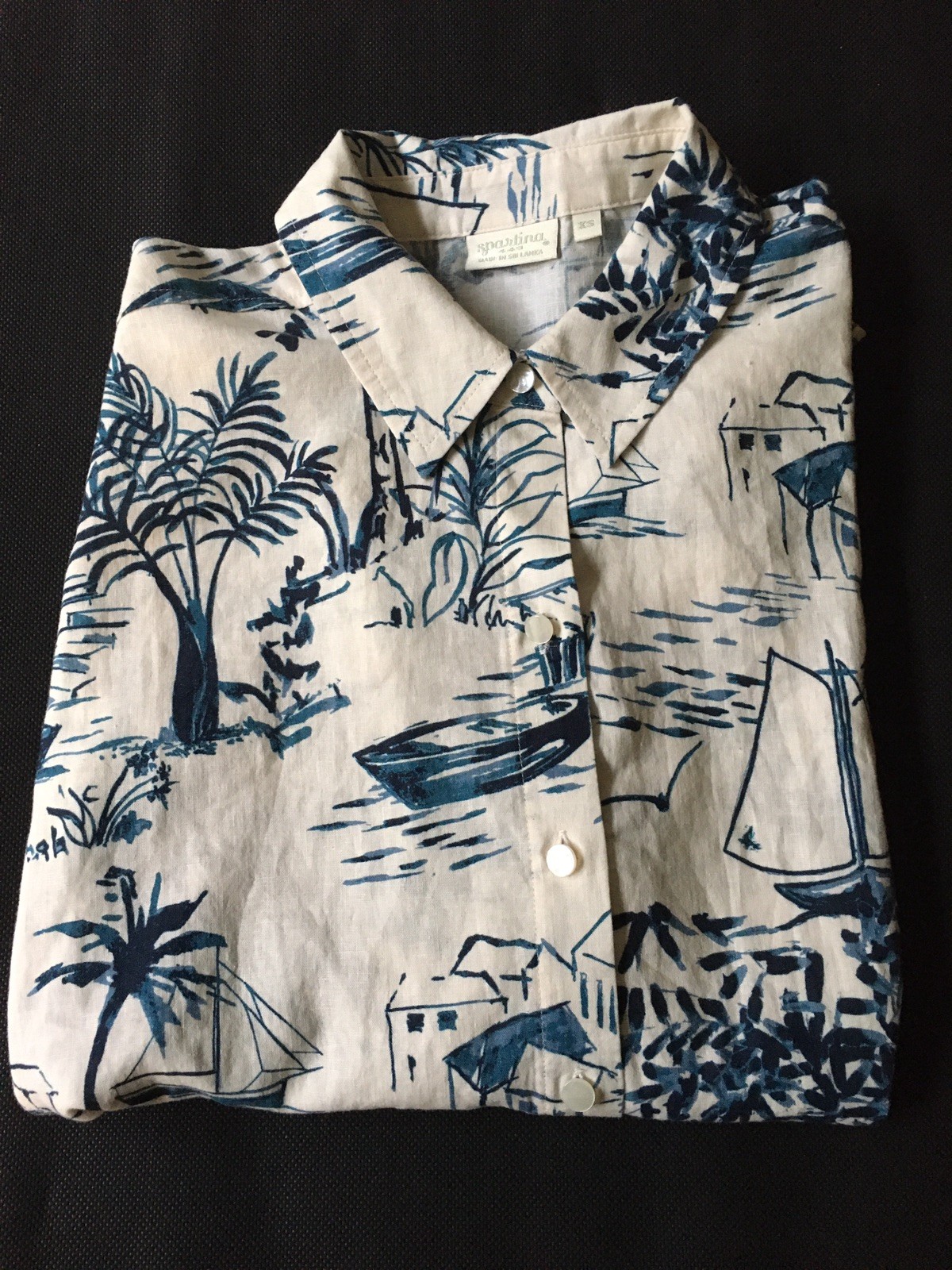 Spartina 449 Shirt Aida S: XS, Daufuskie Island, NWT, Cotton Linen Long Sleeve