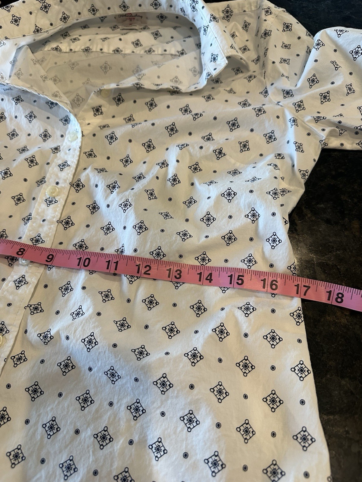 J. Crew Haberdashery Women’s M Long Sleeve White Button Shirt Blue Diamond