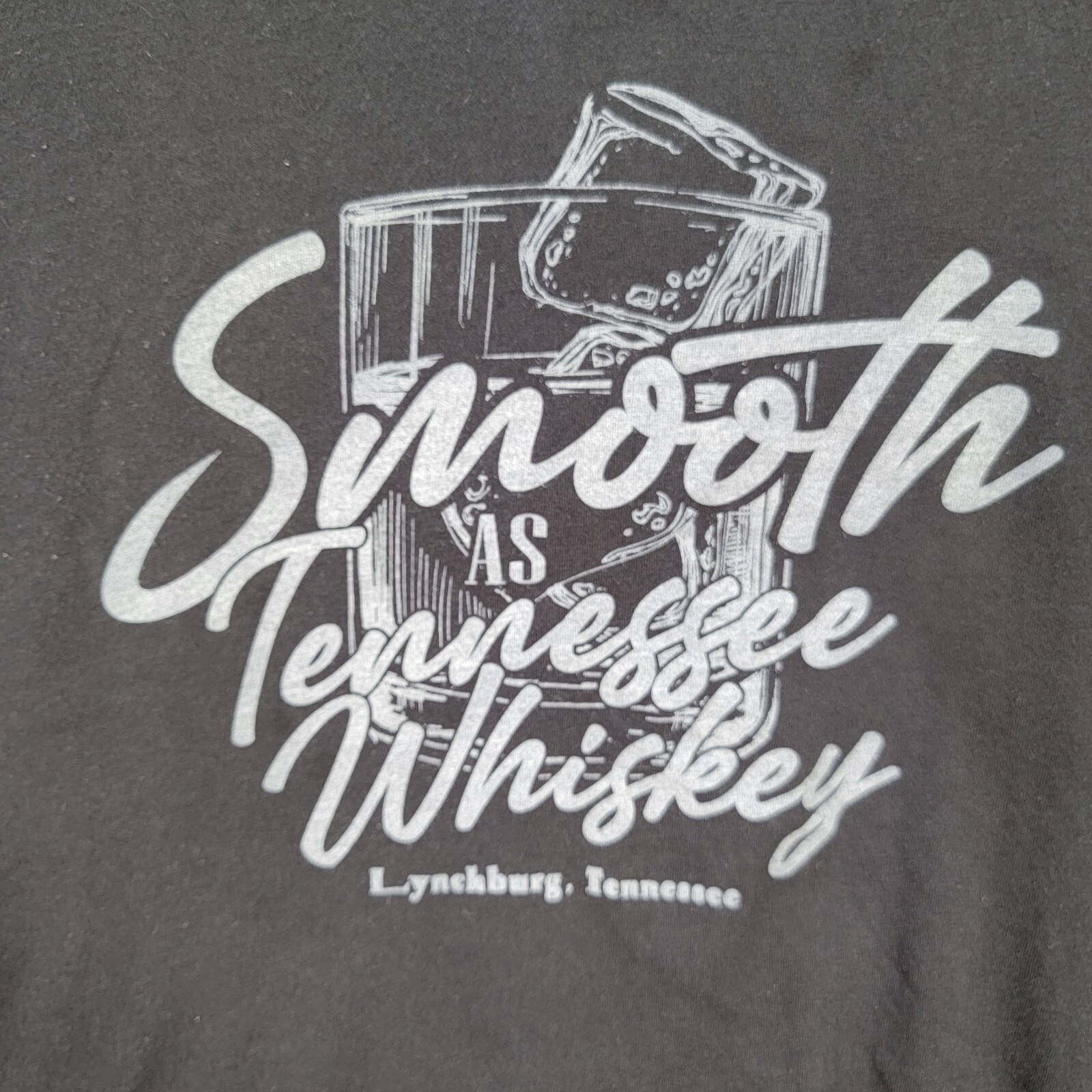 Smooth As Tennessee Whiskey Lynchburg Graphic Tee Black T Shirt Womens Size XL