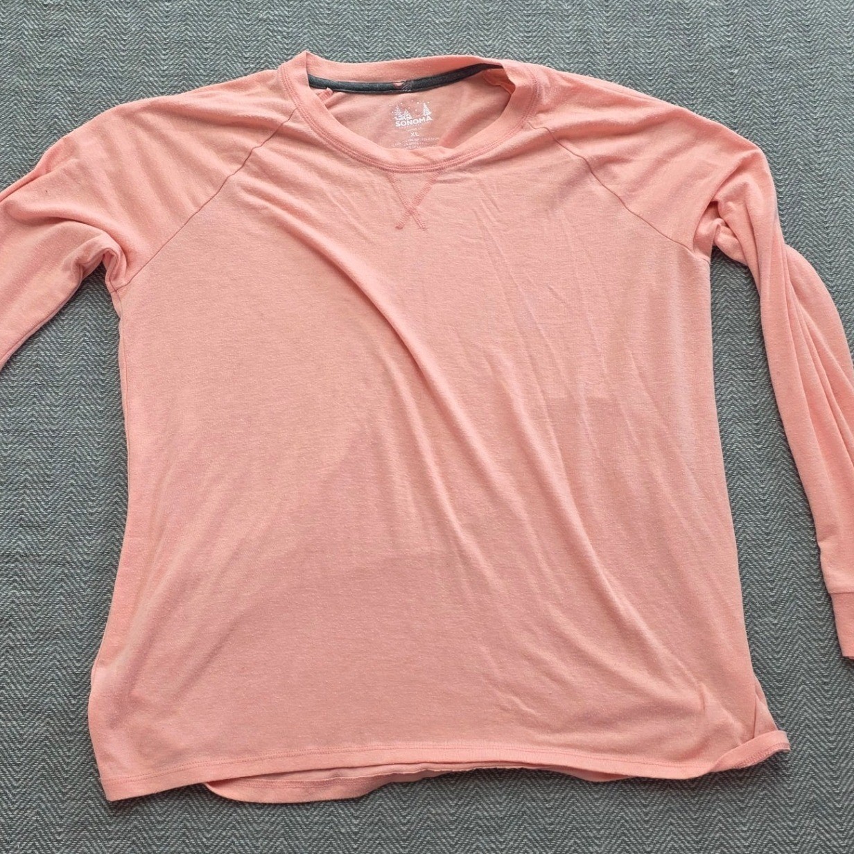 Sonoma Goods For Life Intimates Peach Heathered Raglan Long Sleeve Top XL