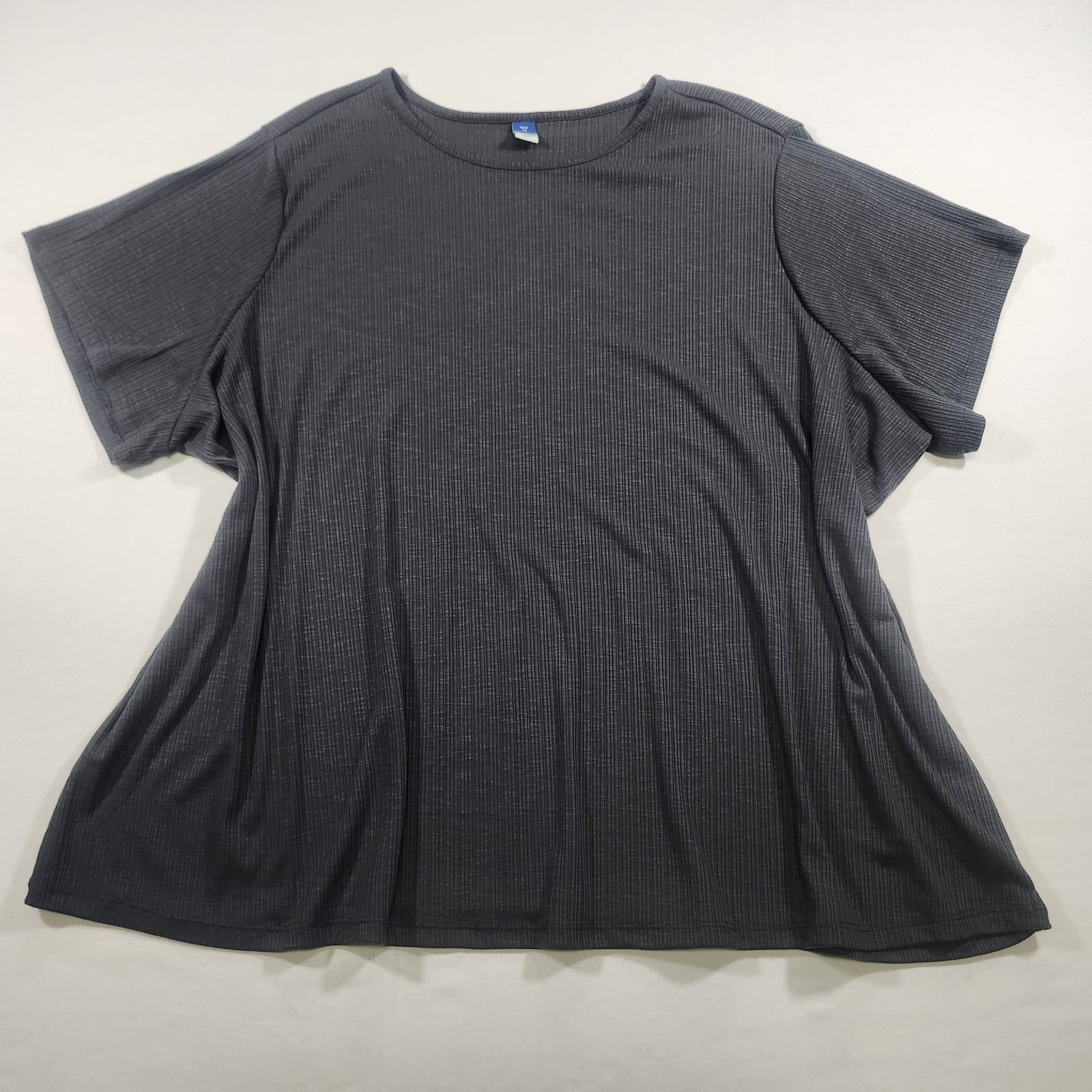 Old Navy Luxe Women’s Rib-Knit T-Shirt Dark Gray Heather 3X