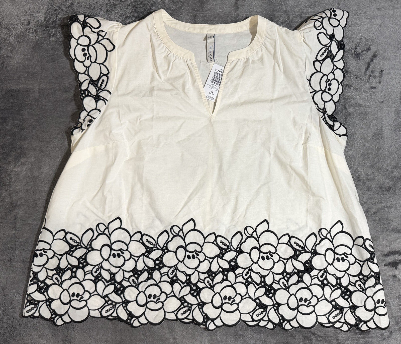 Torrid Belle Isle Flutter Top Whisper White Size 1X NWT