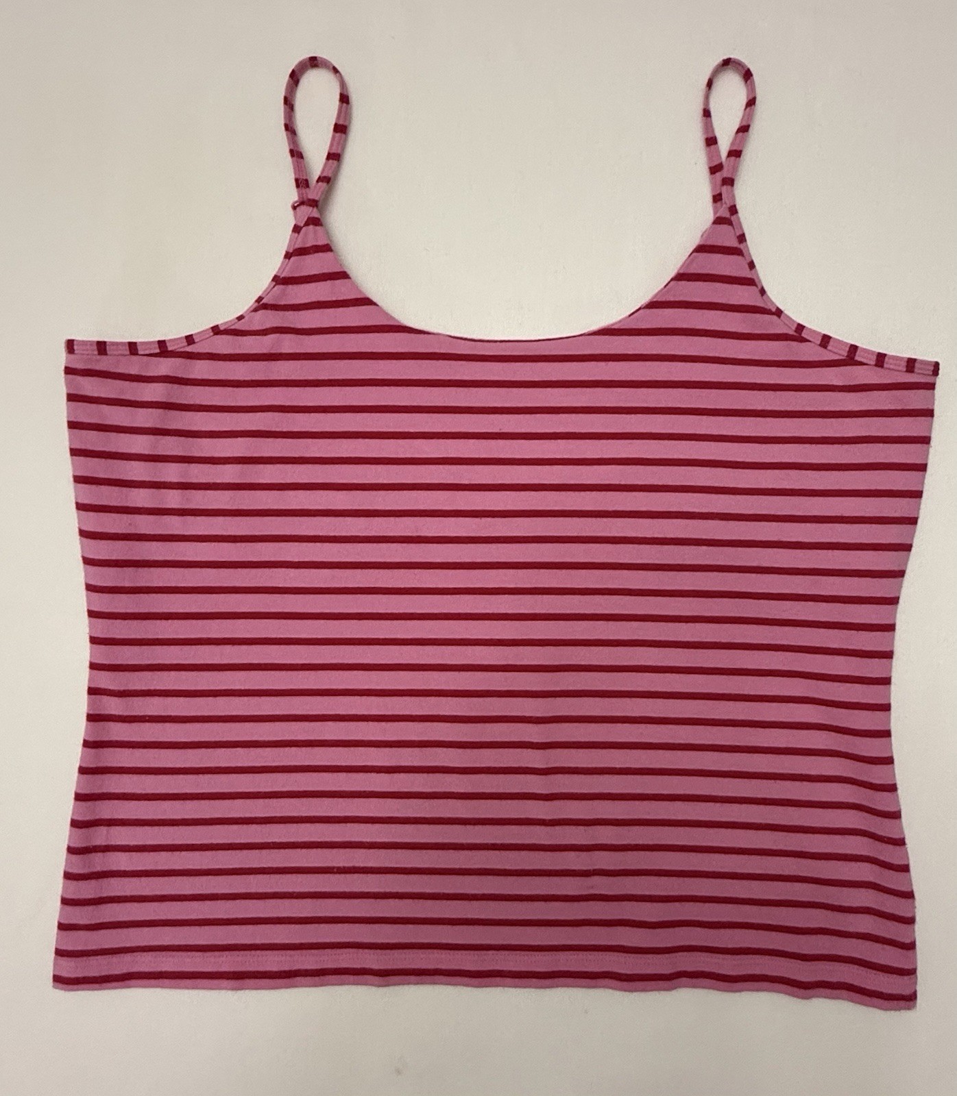 Vintage Y2K Banana Republic Pink Striped Camisole Tank Top Built In Shelf Bra