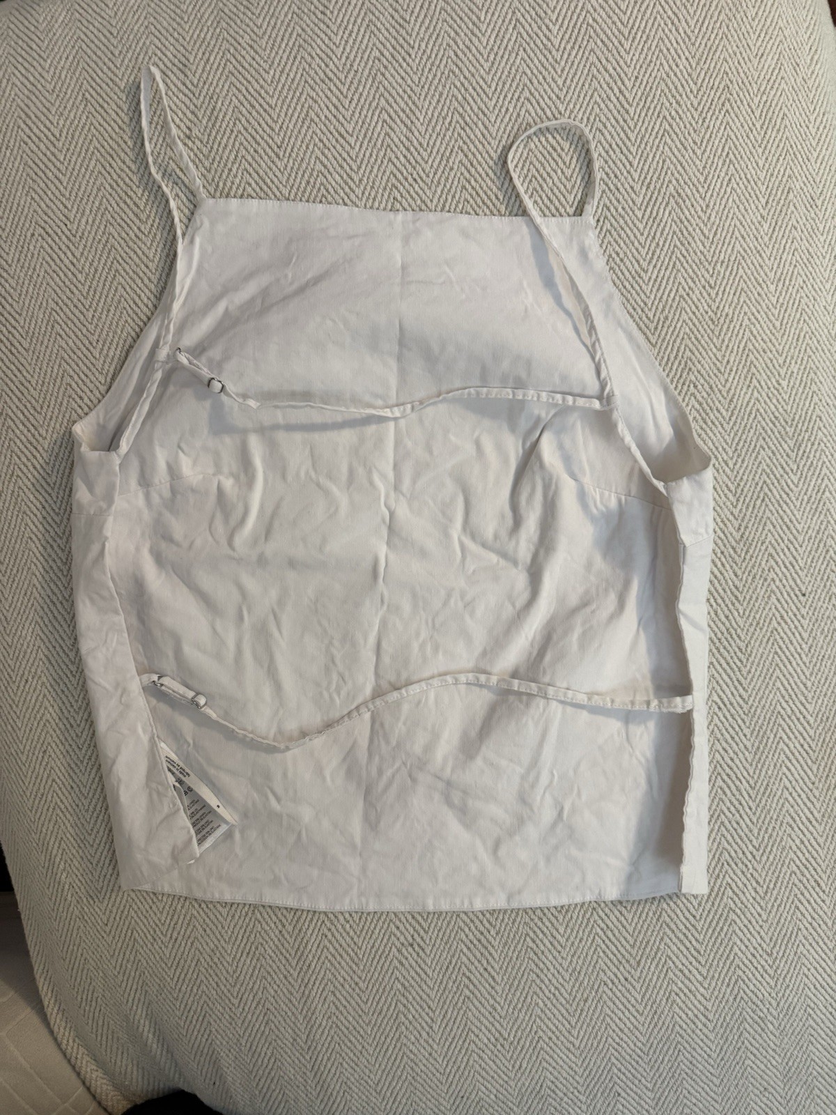 Anthropologie Women’s M White Solid Square Neck Spaghetti Strap Camisole Tank
