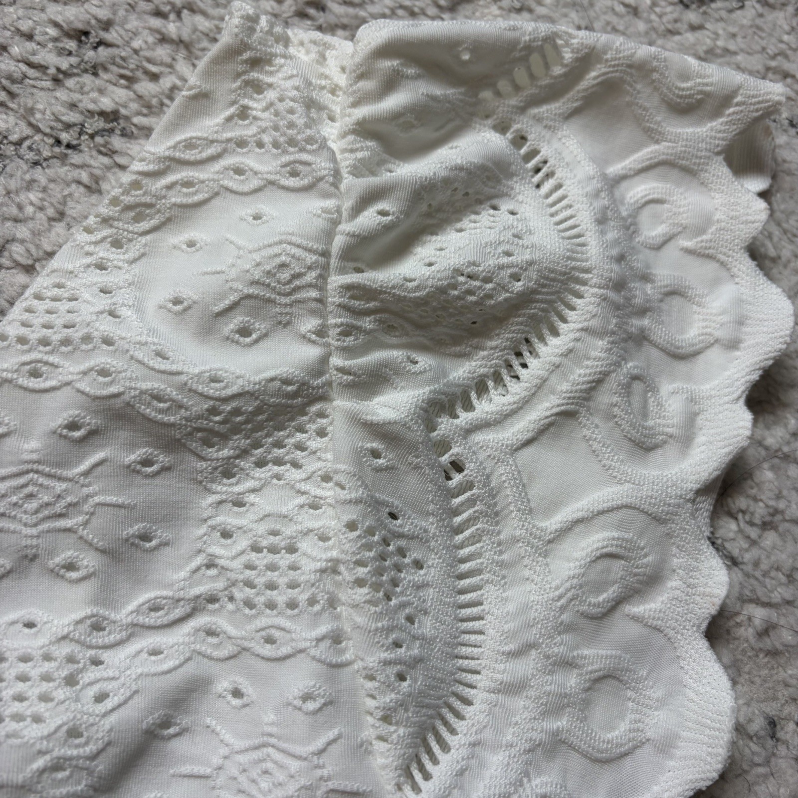 Urban Romantics White Eyelet Smocked Flutter Sleeve Croptop Cottagecore Coquette