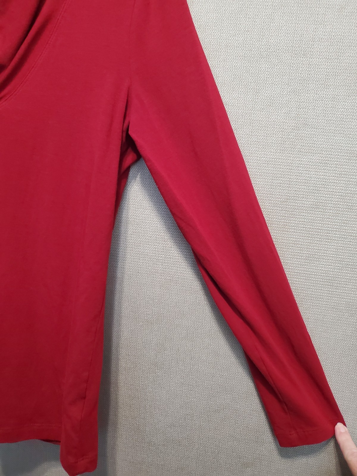Talbots Red Shawl Collar Long Sleeve Knit Top Size Medium
