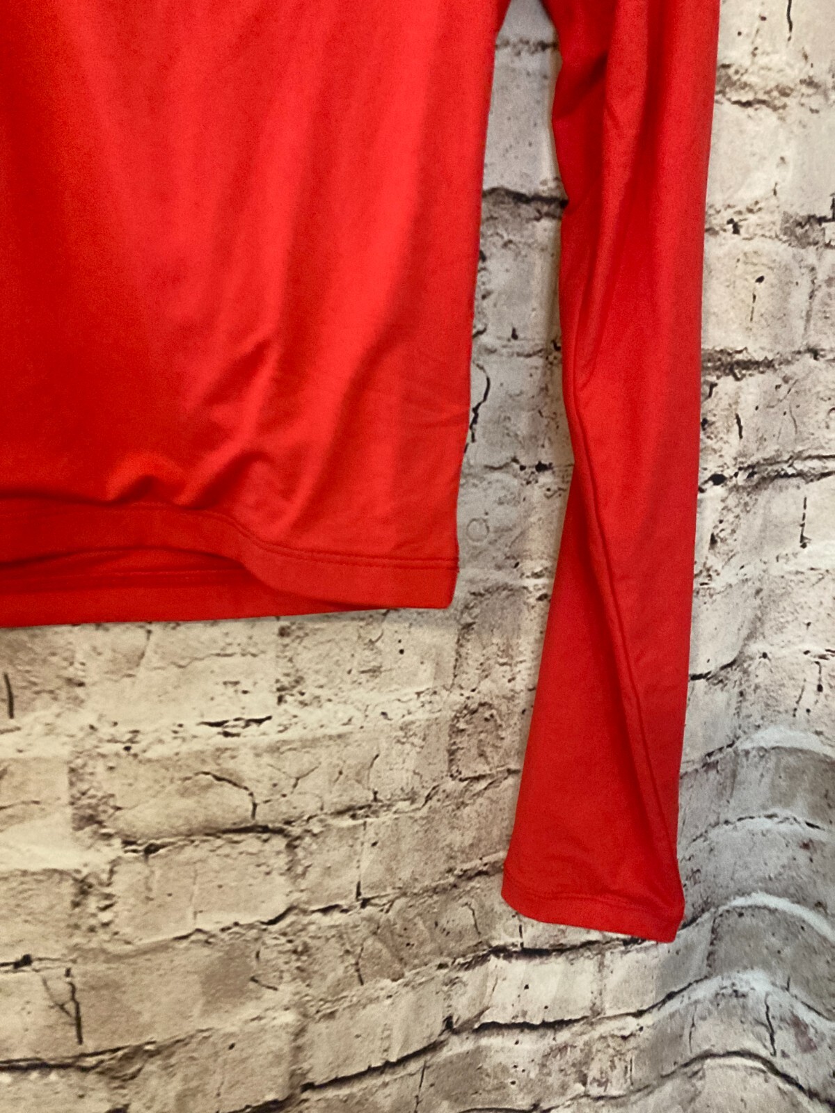 Reoria Crop Top Womens Medium Cropped Red Long Sleeve Ultra Stretch Sweetheart