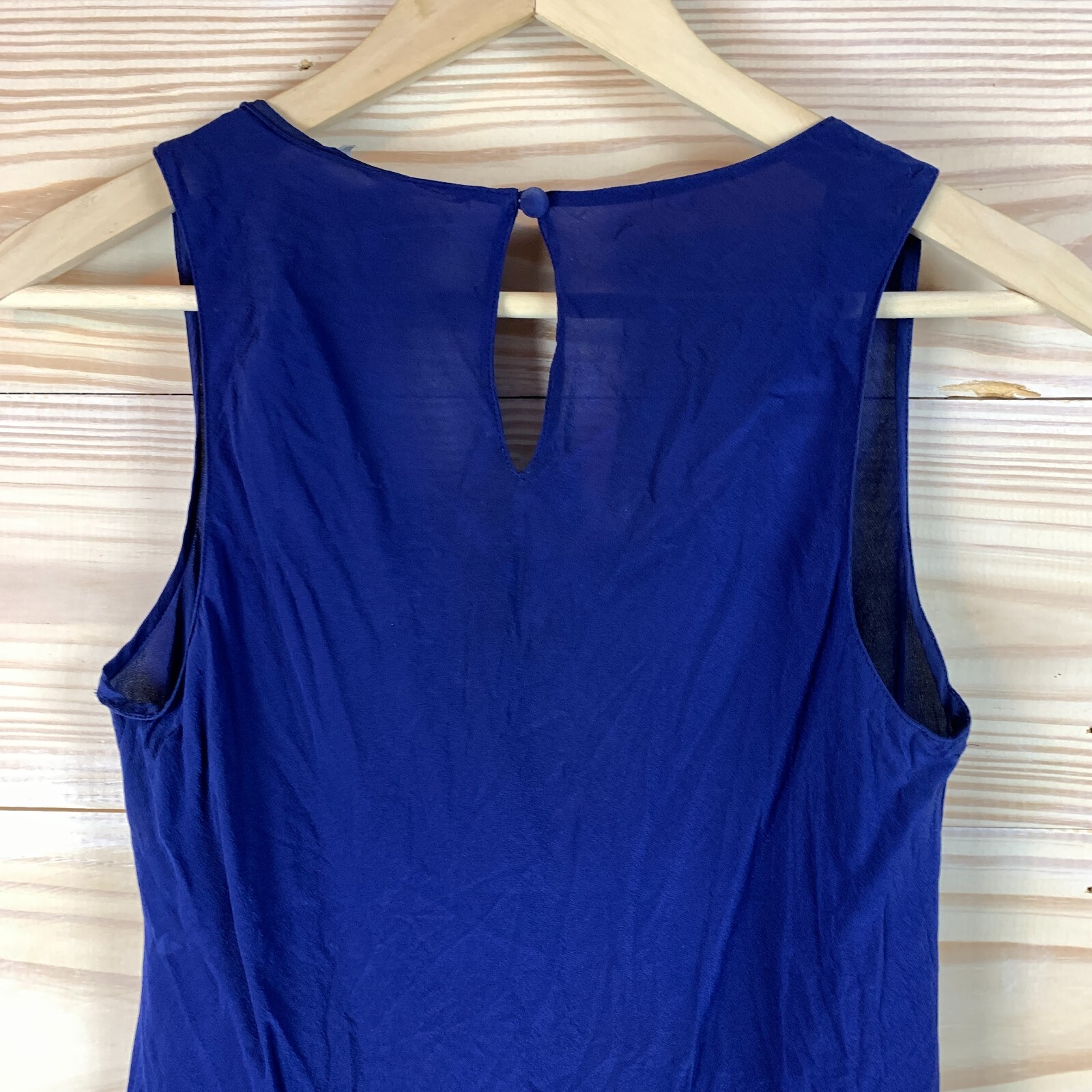 Classiques Entier Top Womens Small Silk Sleeveless Blue