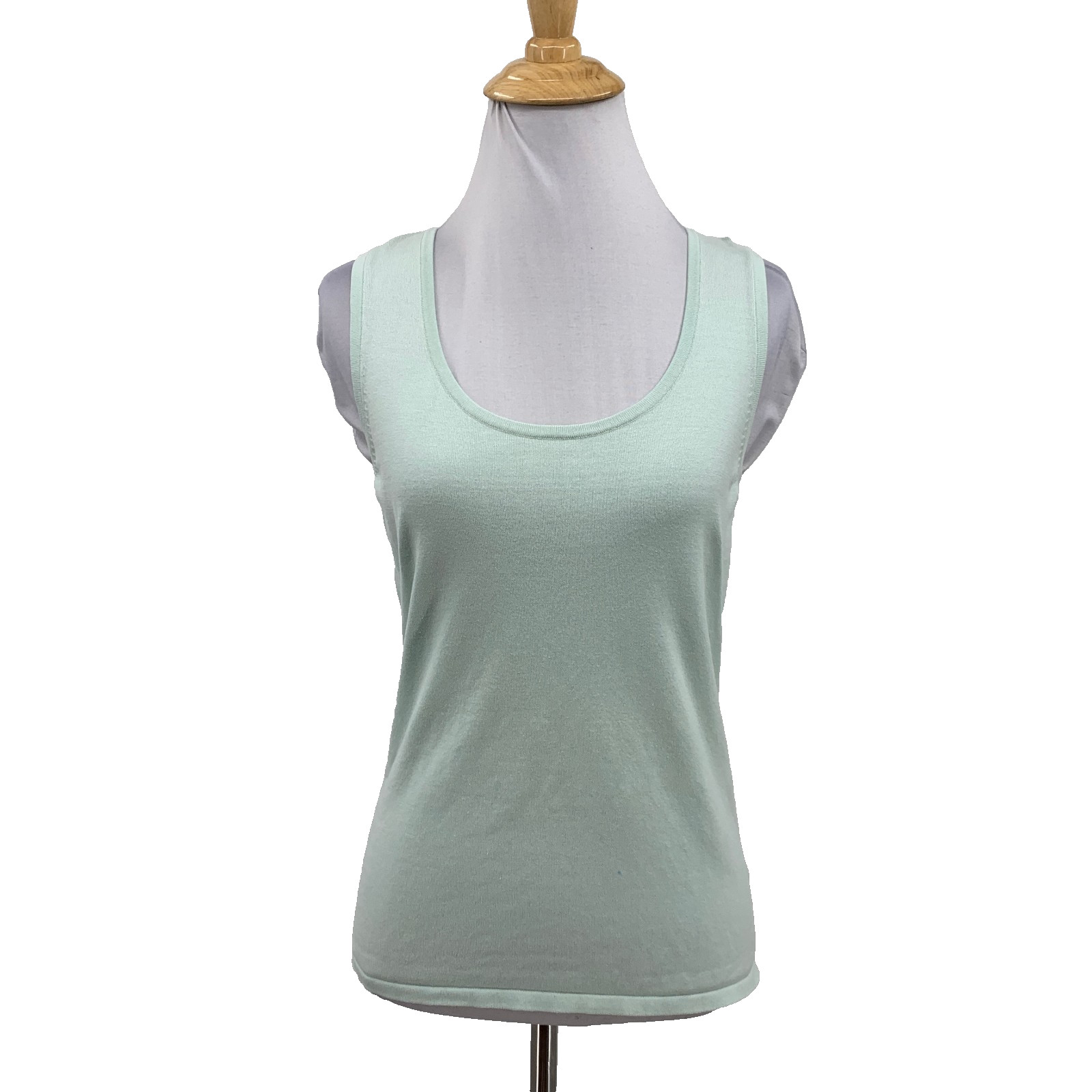 Carlisle Tank Top Womens S Small Sea Mist Scoop Lightweight Fine Knit Silk Blend