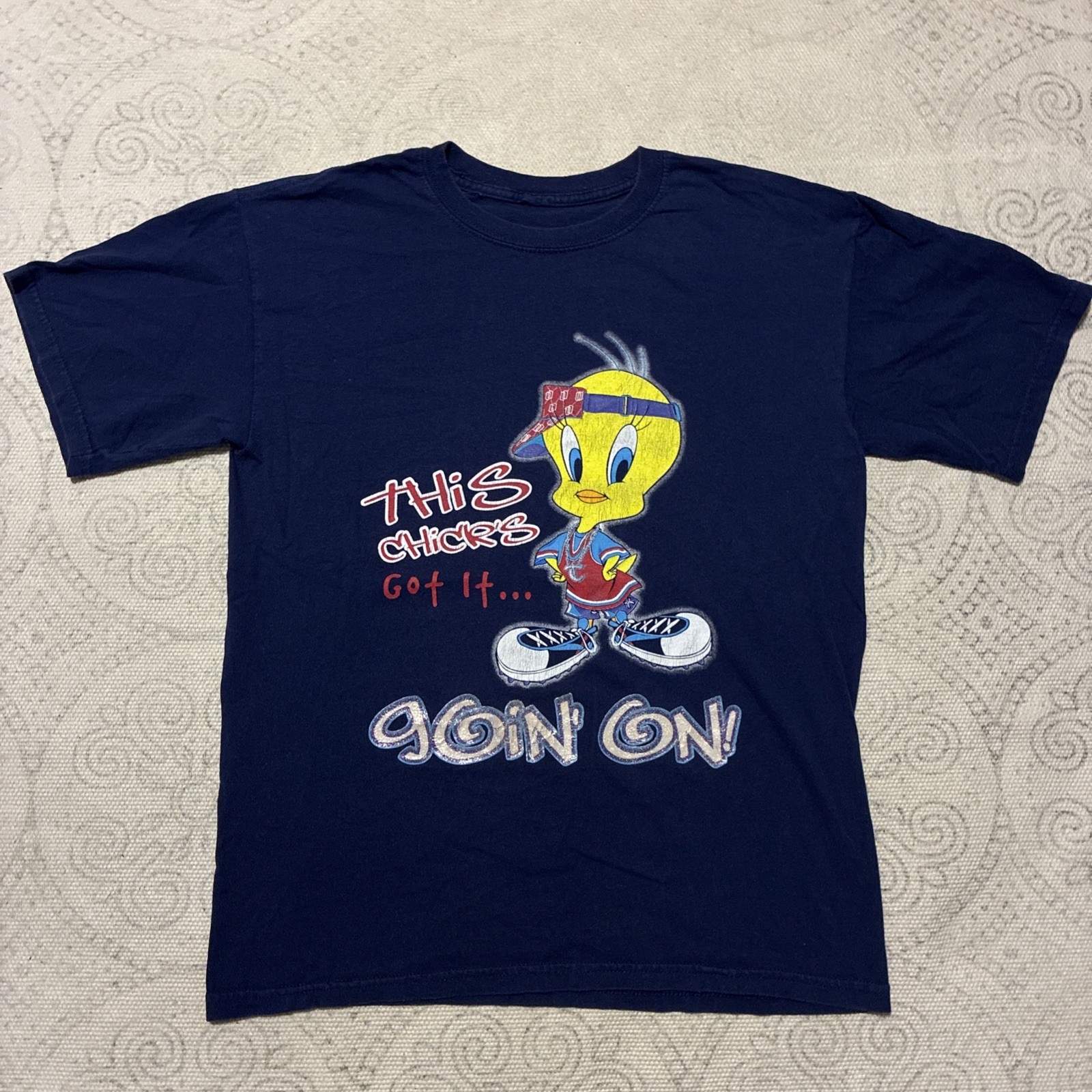 Vintage 90s Looney Tunes Warner Bros Tweety Bird Shirt Unisex M Streetwear Swag