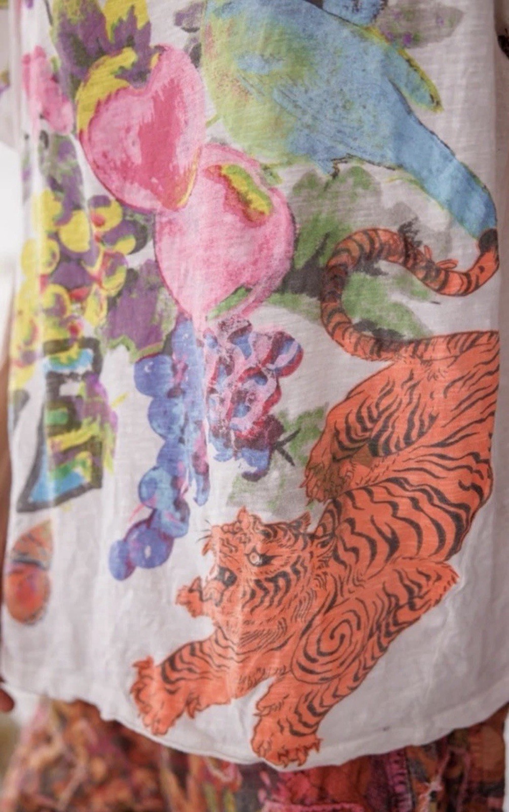 NWT Magnolia Pearl Fruitful Graphics Tee Shirt 🐅 🍌 Sold Out 🍎 🦋