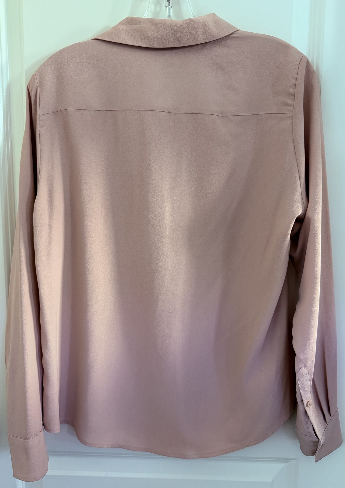 H&M Button-Down Blouse, Spread Collar, Dusty Rose Mauve, Size 6