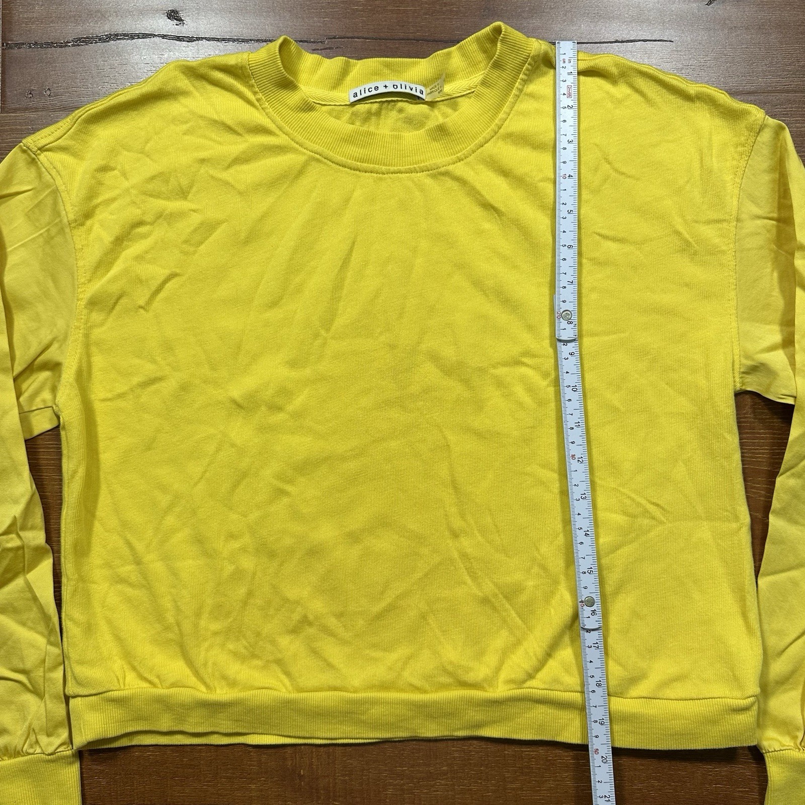 Alice + Olivia Long Sleeve Shirt Women M Yellow Elevated Essential Designer City