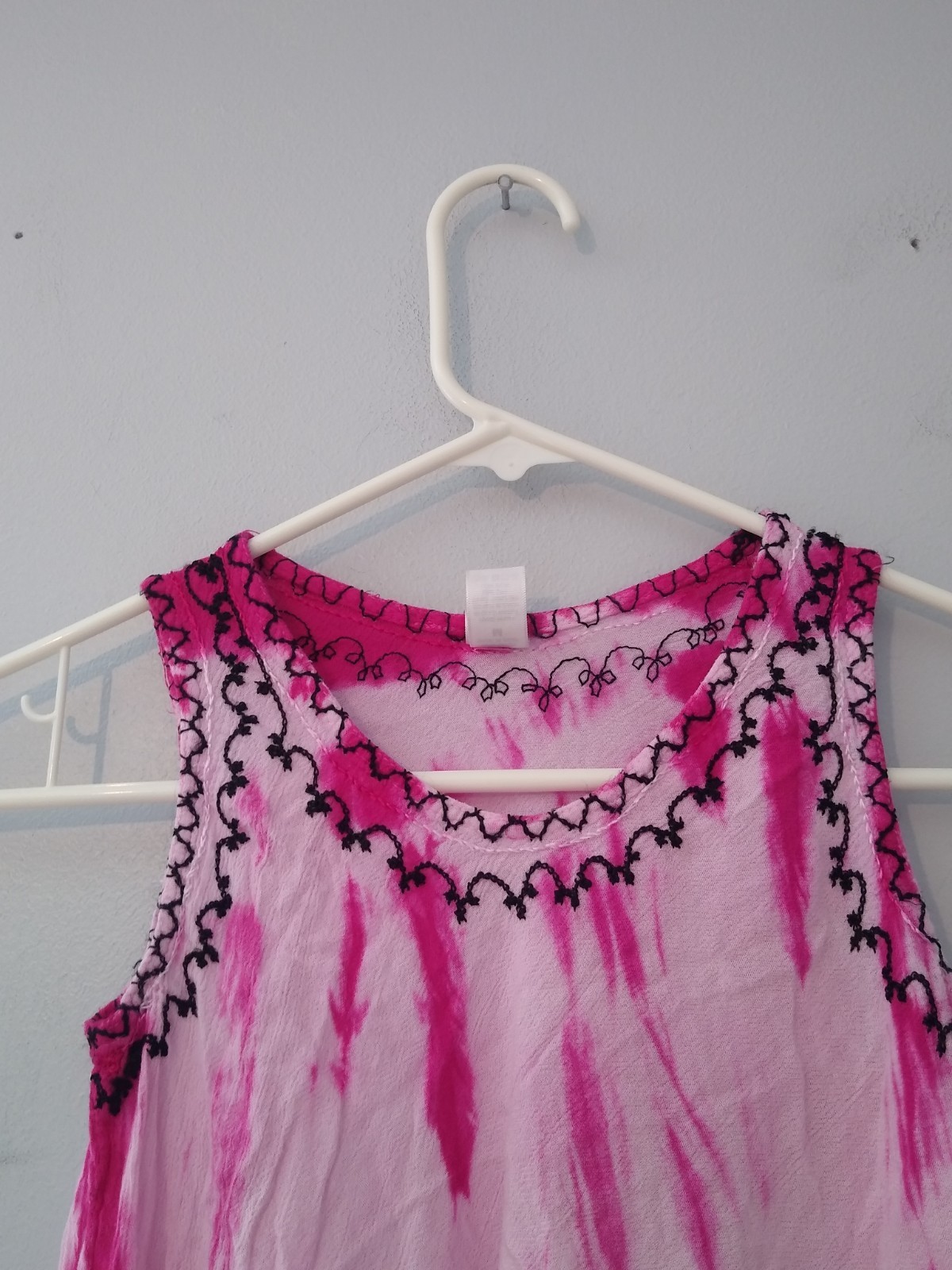 India Boutique Fairycore Tank Top M Colorful Embroidered Tie Dye Festival Boho