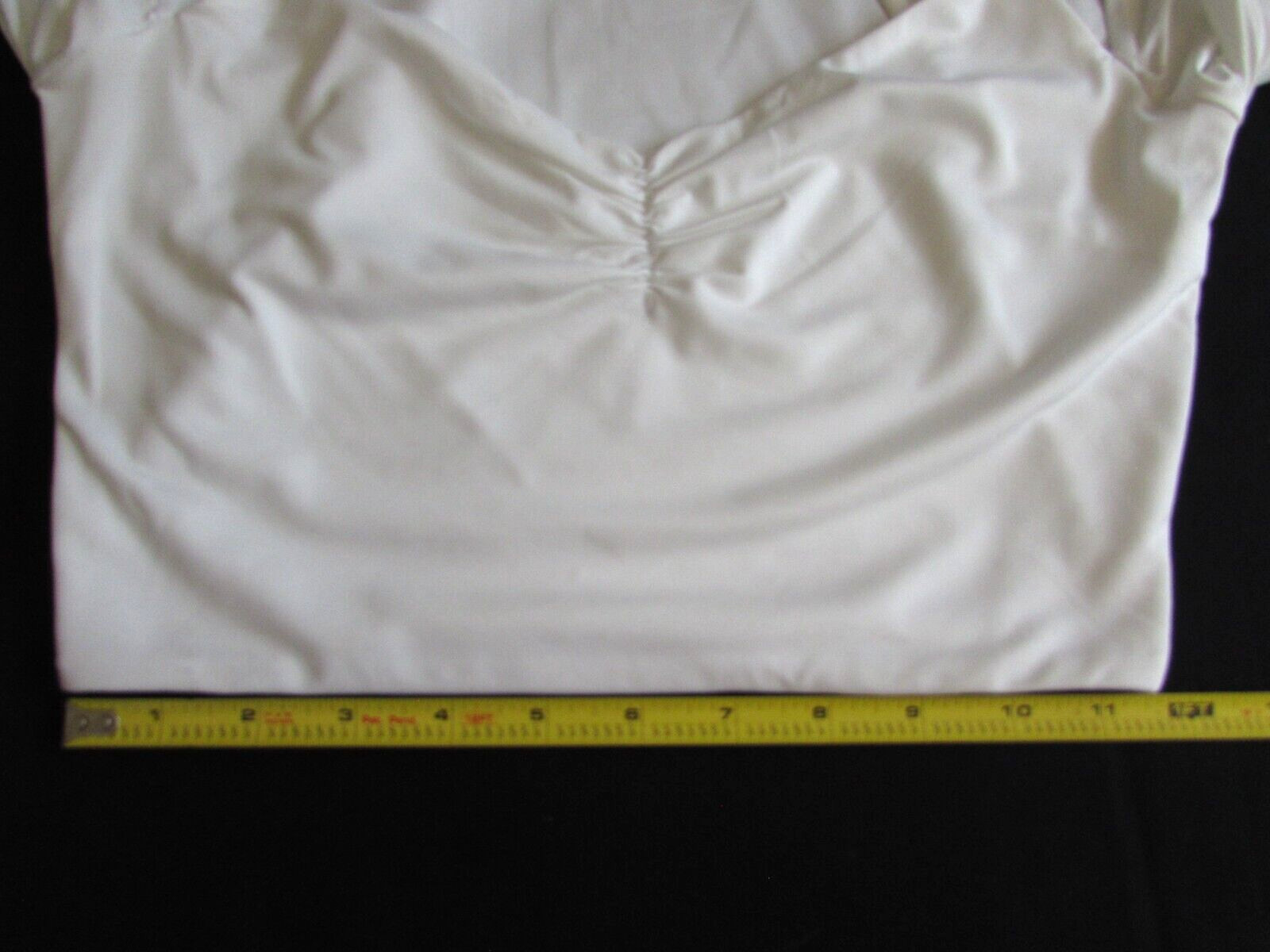 Hello Molly Women Top White Long Sleeve Halter Cropped Stretch Taking Time Sz S