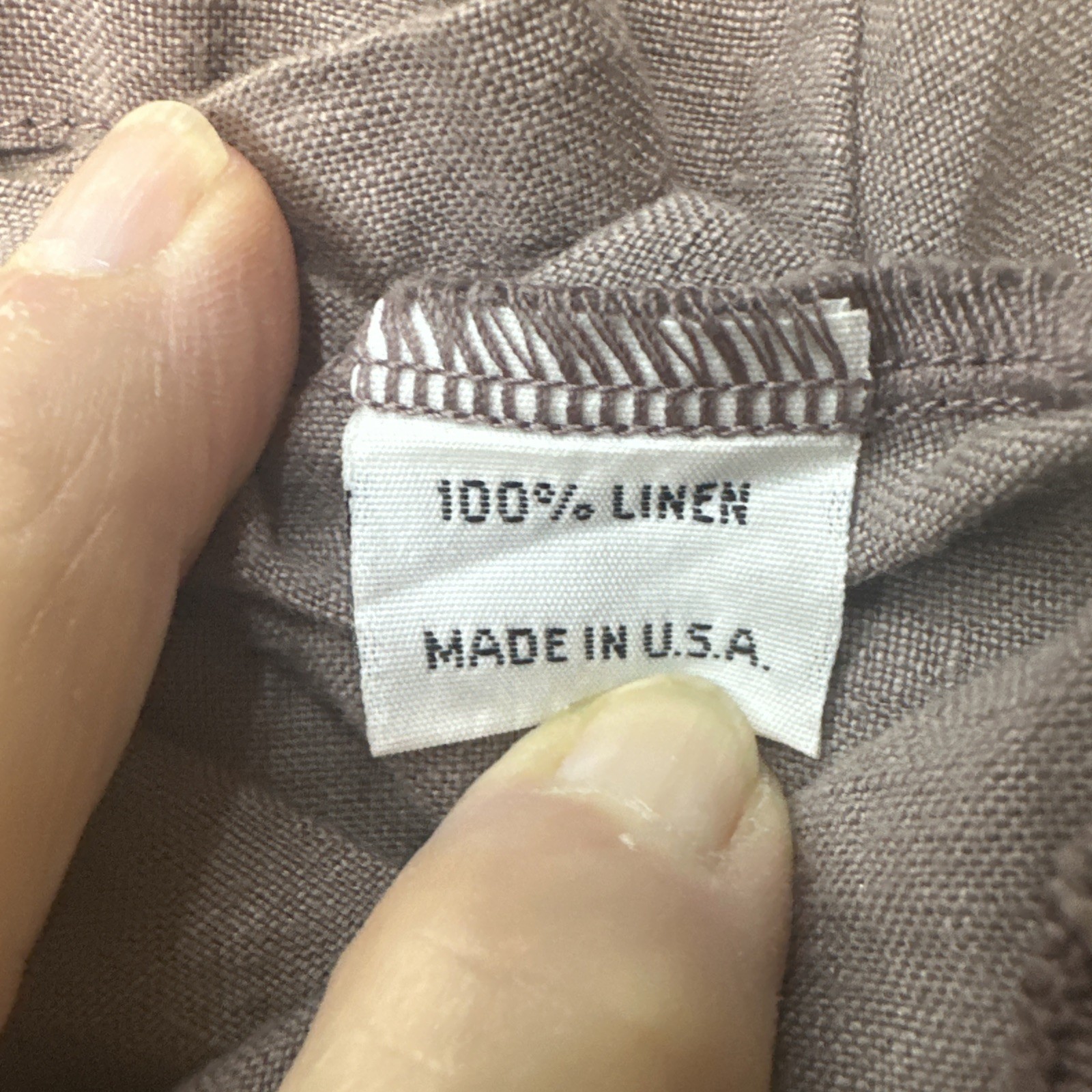 Bryn Walker Large Linen Button Shirt Medium Taupe Made USA RN86136 Oversized