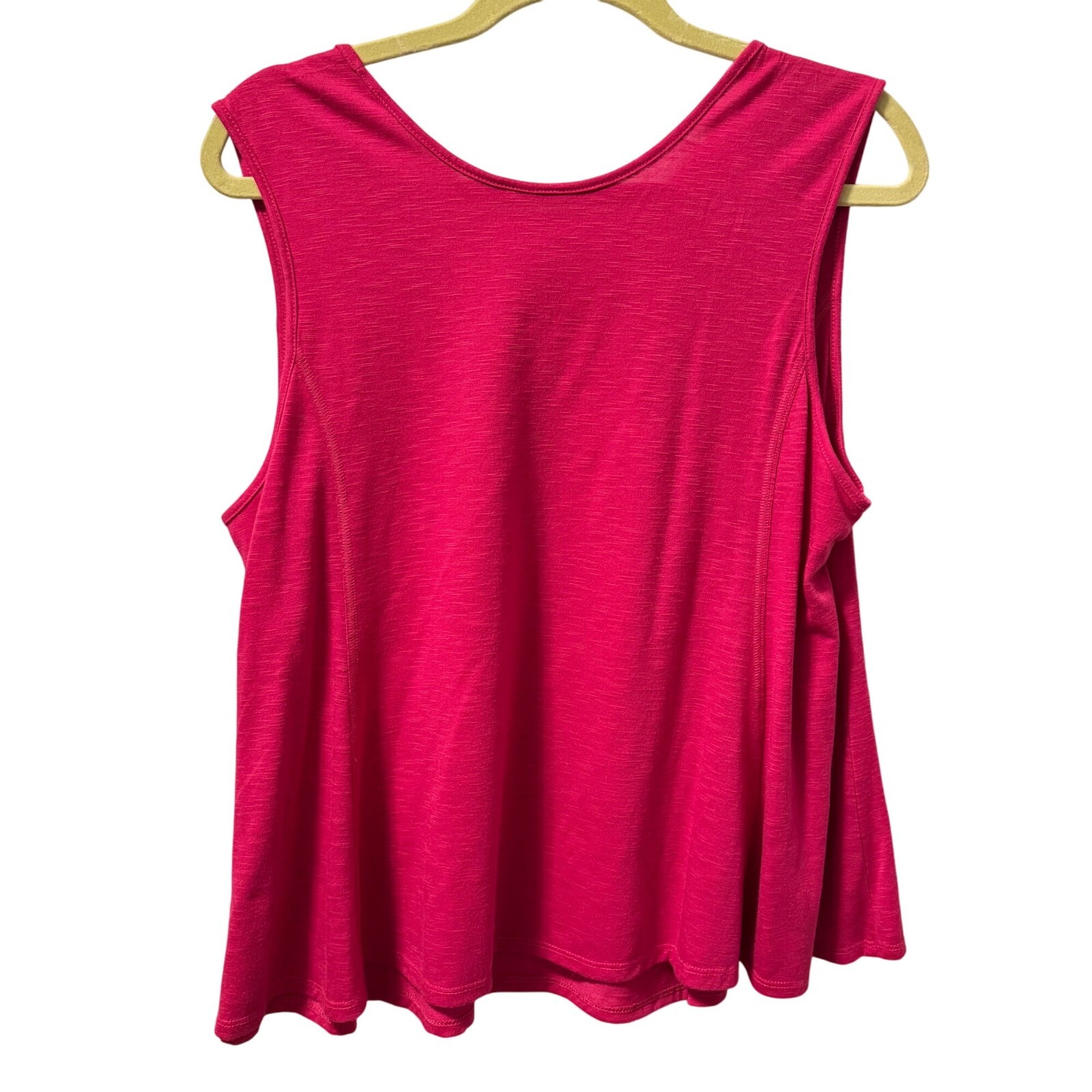 Westbound Woman Pink Sleeveless Tank Top 1X Relaxed Fit Polyester Rayon Blend
