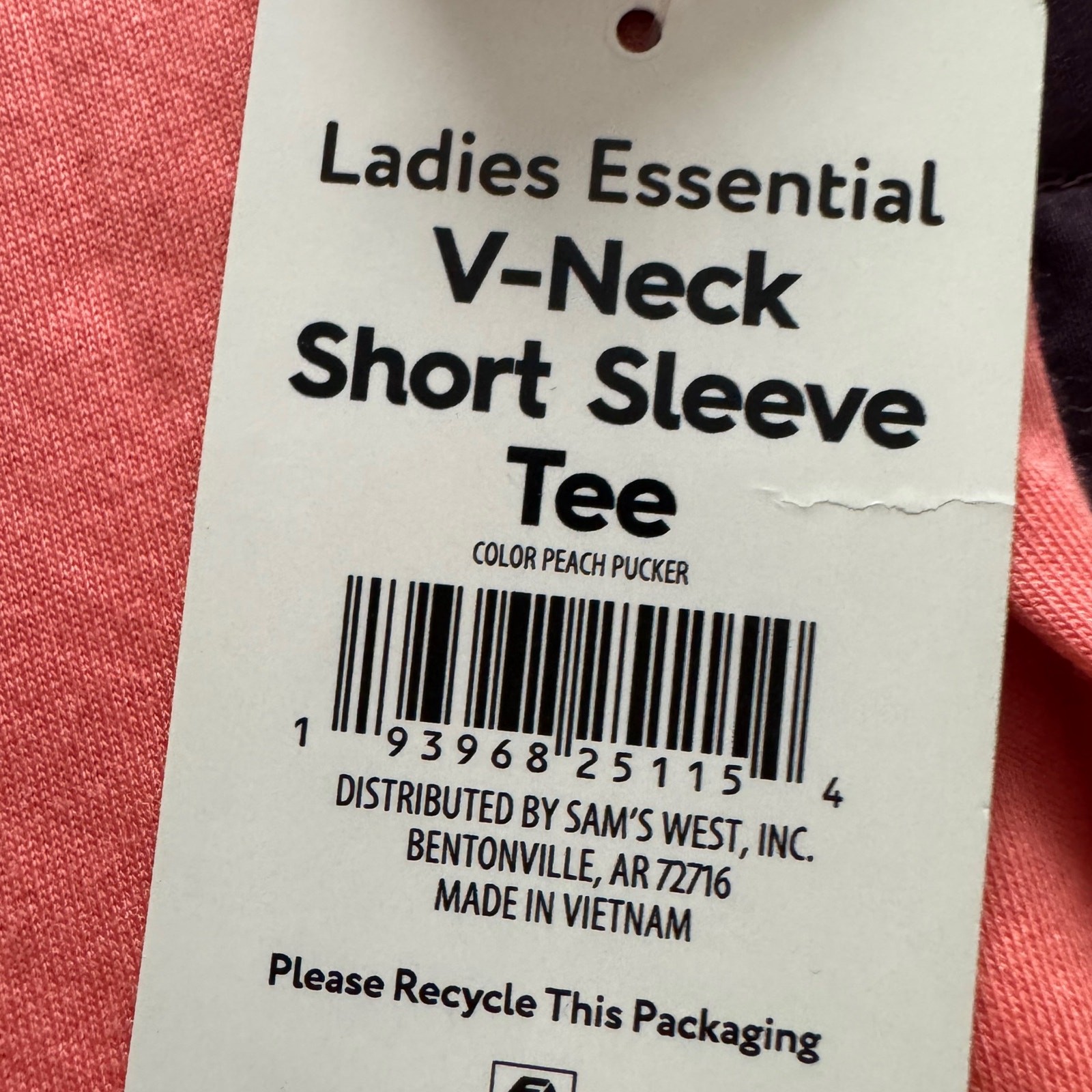 Athletic Works Women XL V-Neck Short Sleeve T-Shirt Coral