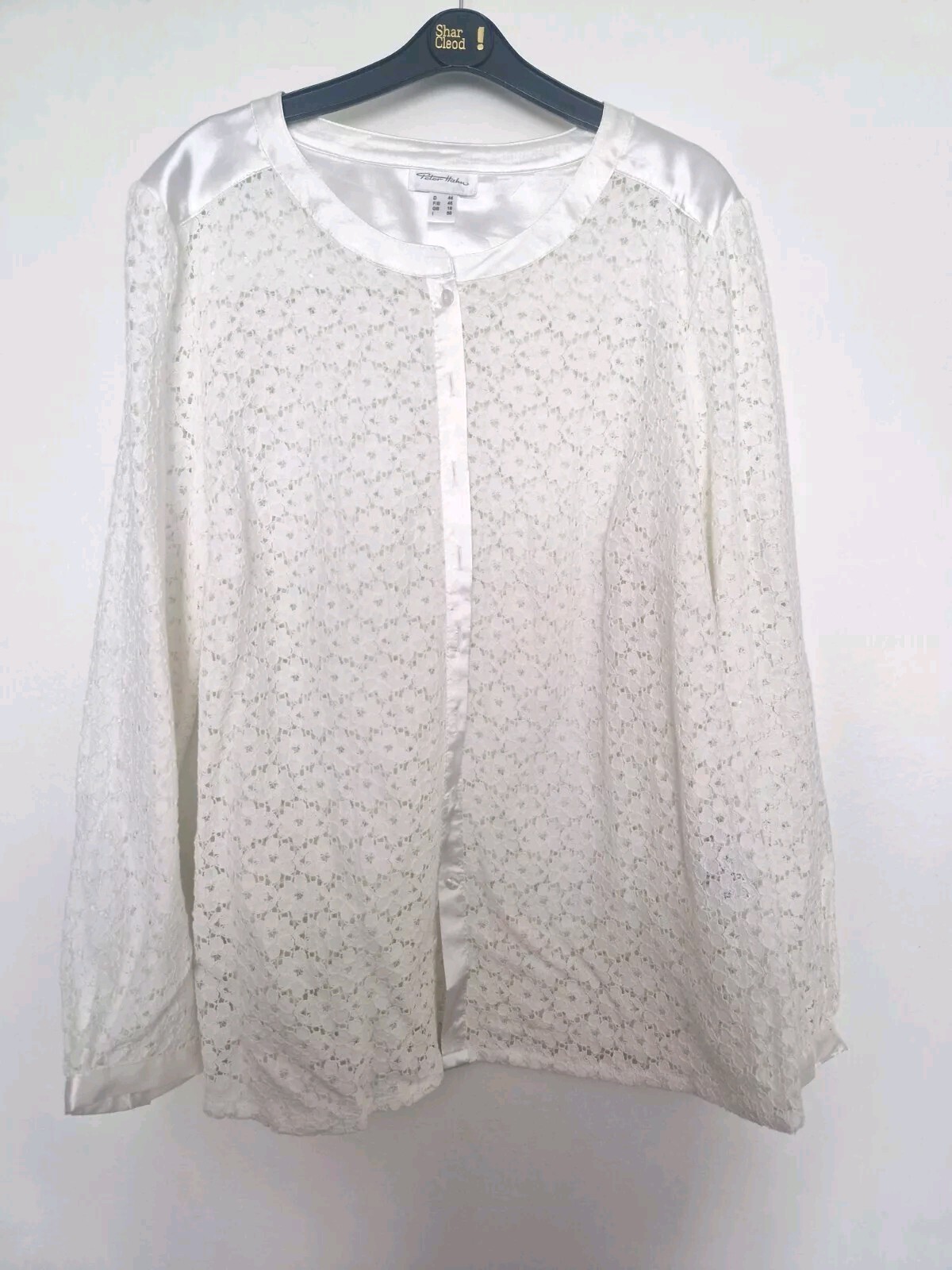 Peter Hahn Ladies White Crochet Blouse – Size 18