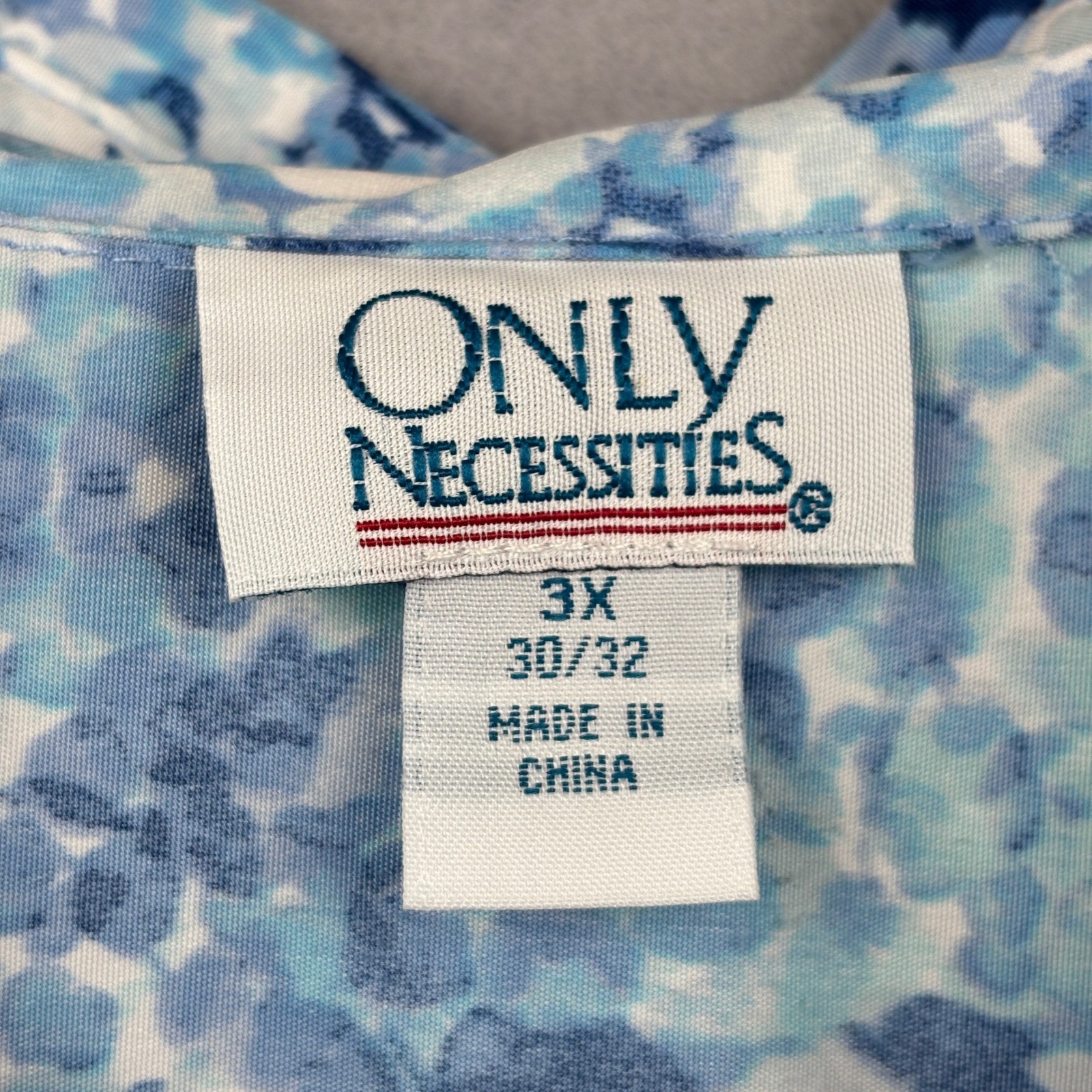 Only Necessities Blouse Womens 3X Floral Button Front Short Sleeve