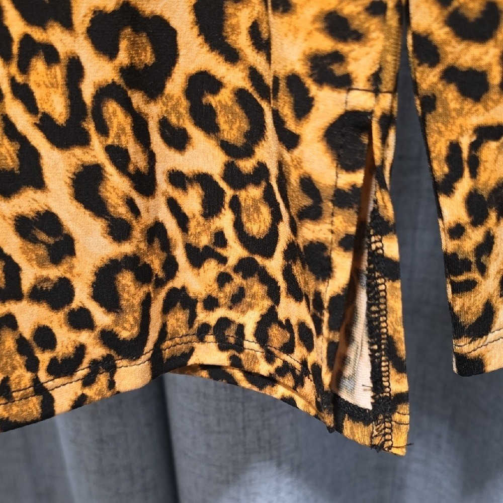 Michael Kors Tan, Brown and Black Animal Print Blouse Size Medium
