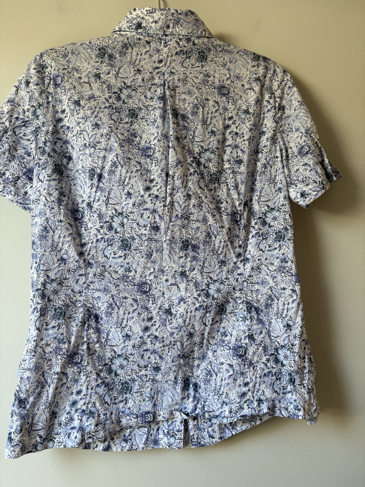 Jigsaw Women’s Shirt Size EU36 UK8 Liberty Of London Print Short Sleeve Blue