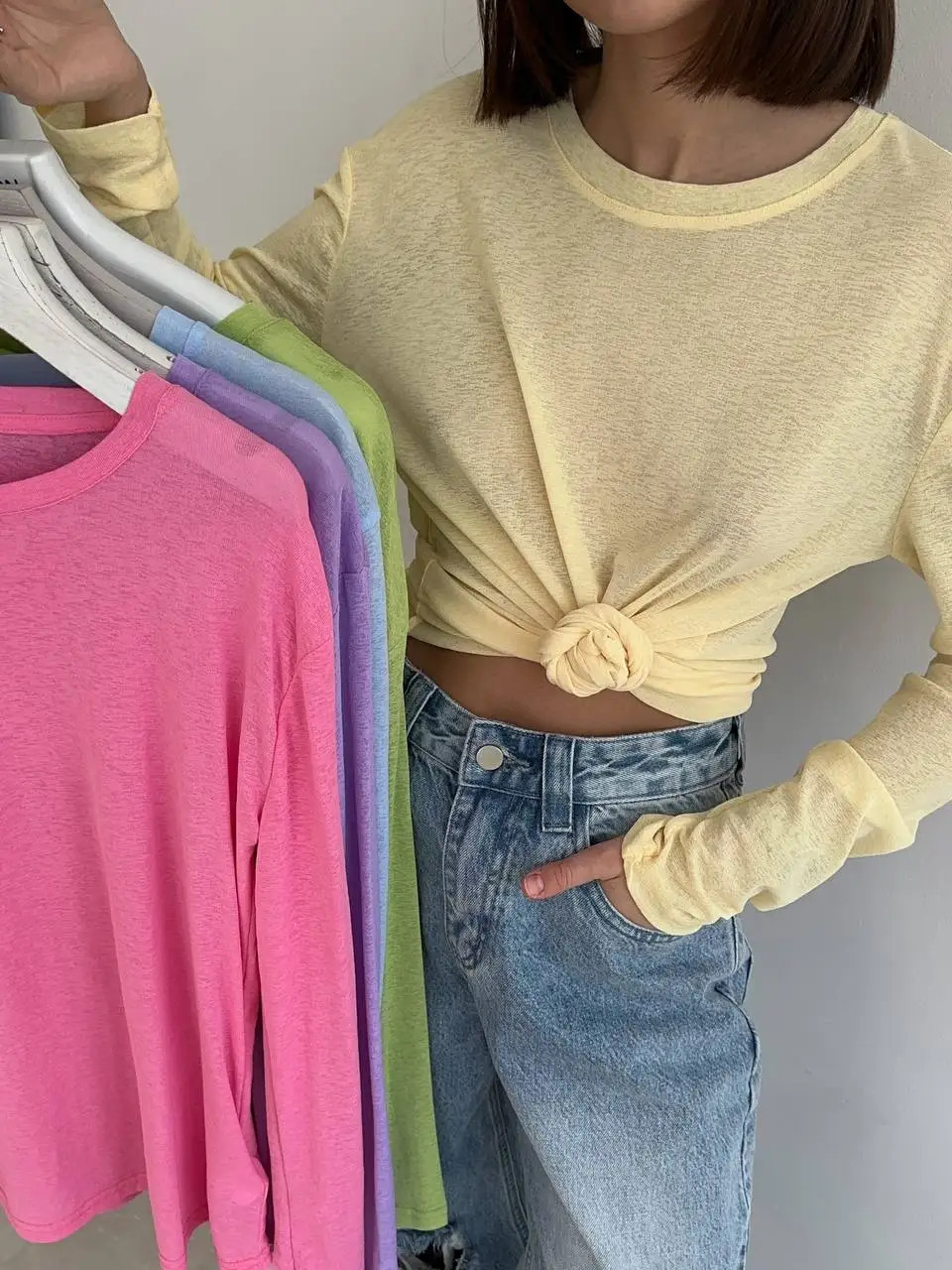2025 Basic Soft T Shirts Women Summer Autumn Long Sleeves Loose Bottom Tees Ladi