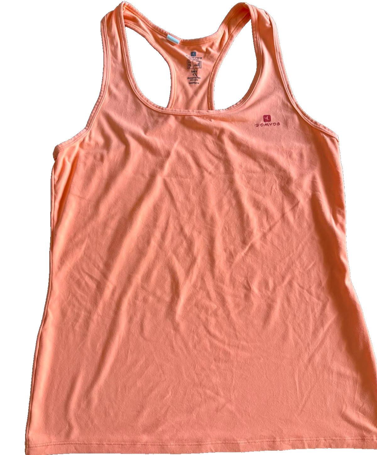 DOMYOS Women’s Tank Top S/M Orange Athletic Racerback Running Yoga Sports