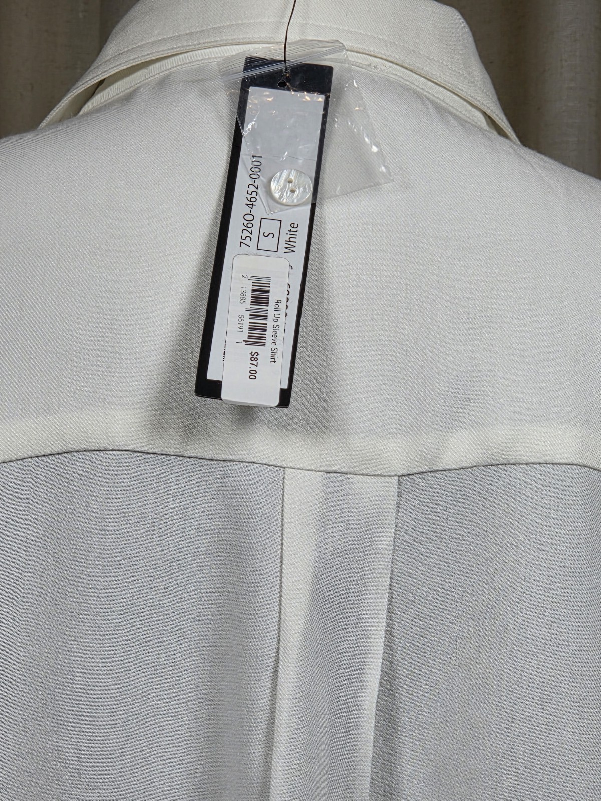 Tribal Jeans NWT White Roll Up Sleeve Shirt P/S Rayon Button Up $87 50th Anniv