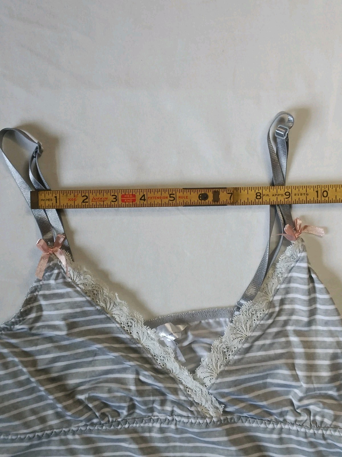 Marilyn Monroe Camisole Black White Striped Spaghetti Strap Lace Bow Size Large
