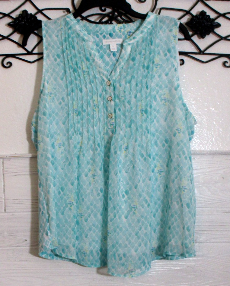 Charter Club Women’s Top Size PL Sleeveless Multicolored V Neck