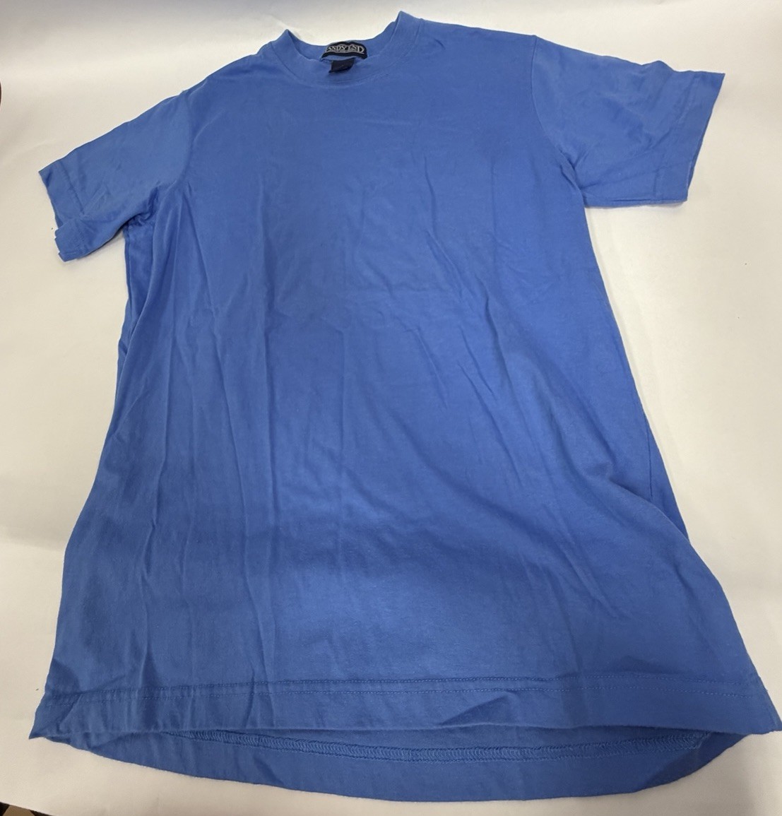 Lands’ End Women’s Small S 6-8 Cornflower Blue Short Sleeve Crew Cotton Tee B14