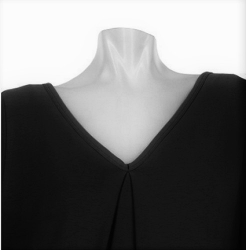 Marika Miracles Women’s Tummy Control, V-Neck Dolman Sleeve Blouse, Black, S