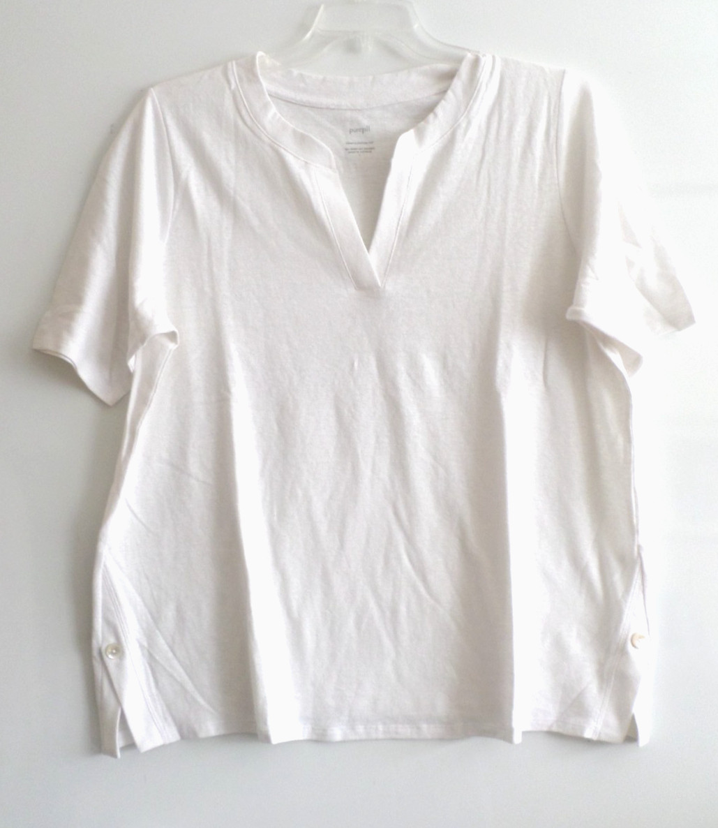 NWT PURE JILL{J JILL} HEMP AND COTTON TOP-LARGE-WHITE-VERY NICE!