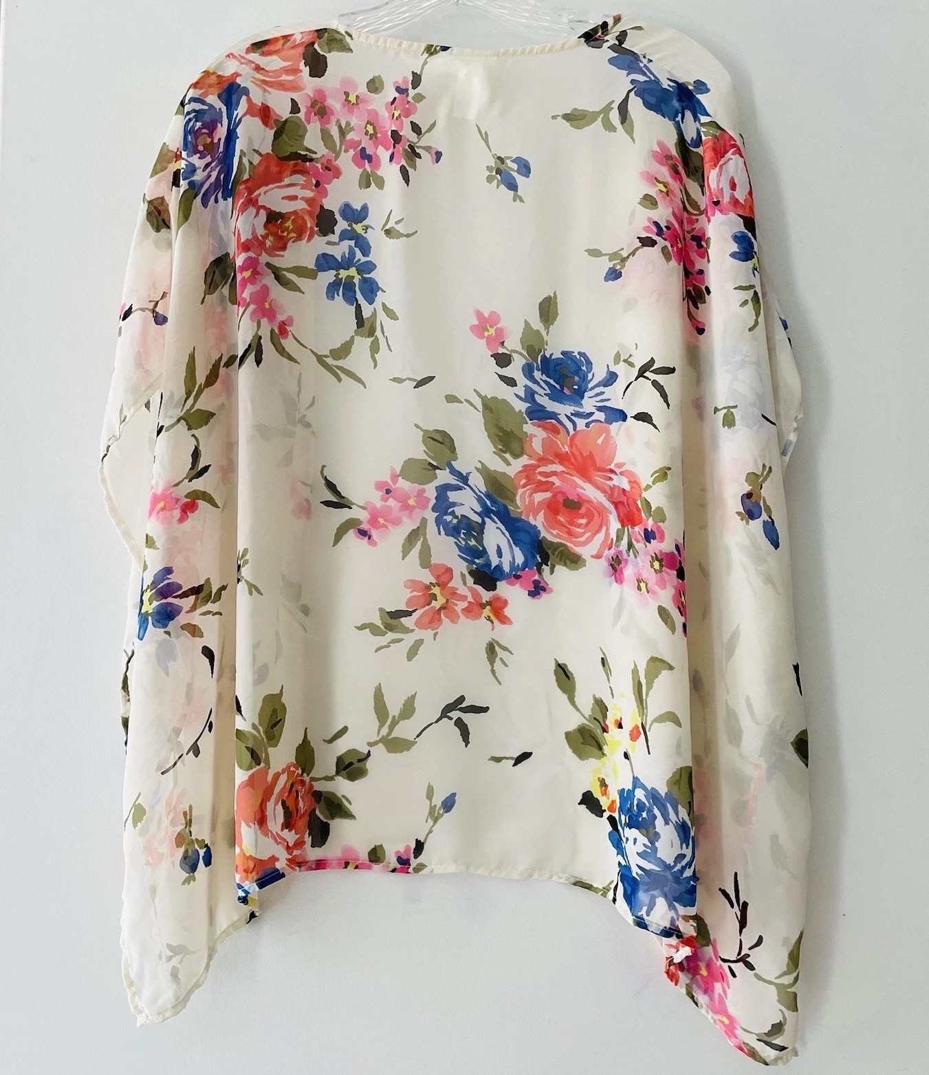 Poetry Kimono Open Cardigan Size Small Oversized Floral Boho Chiffon Cottagecore