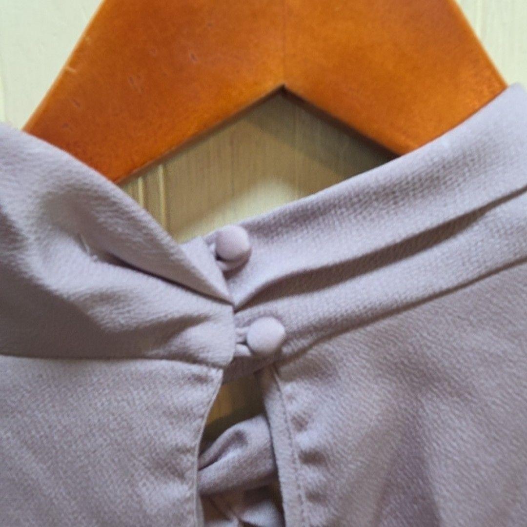 Banana Republic Blouse Womens Small Purple High Neck Long Sleeve Bow Tie Top