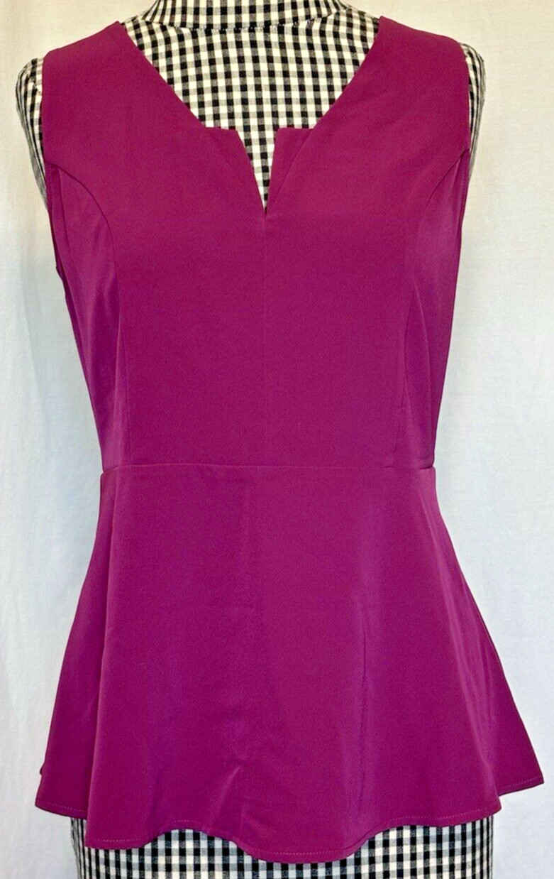 Trouve Women Peplum Hem Blouse Size M Nordstroms Raspberry Sleeveless Top